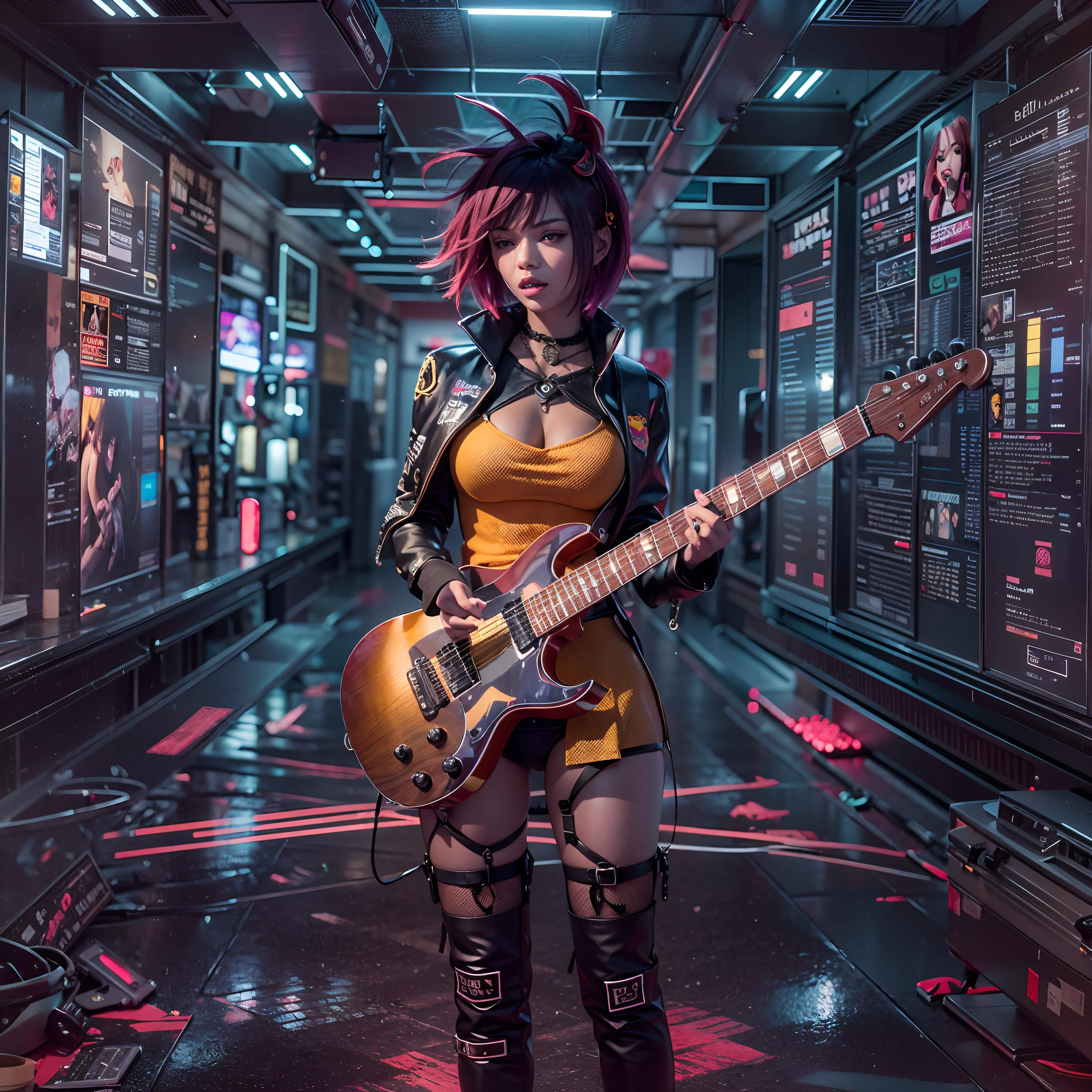 matrix Masterpiece epic Urban deep path equirectangular_360 girl Diva Jinx play handled guitar optimal sunLight meticulously intricate luminescence volumetric lightning contrast ultra_high_resolution ultra pro-Photorealistic ultra_high_quality ultra_sharpness focus accurate max perfection reflex graduated reflection extreme improved Octane-rendered opengl-shaders glsl-shader UHD XT3 64K 32K 16K 8K DSLR HDR UnrealEngine5 romm rgb pbr ombre analogique color-coded shading 3DCG fxaa global illumination cgi vfx sfx fkaa txaa rtx ssao post-processing post-production cell-shading tone-mapping augmented Divine female synthetic headgear glass transparent "singning" micro mercury gold sundrop contre-jours "Heavy Metal" scene music floraison Will-o'-the-wisp cyberpunk Goddess "Willow Smith" dazzling play guitar Cosplay decorated Cowgirl USA flag Fancy Vivid Yellow jukebox Symmetrical Athletic Hairstyle Dreads bangs extatique Tamned Skin gorgeous sensual Effects Cheekbones Embarrassed redderer eye-liner saphirs saturate ultra_beautiful_eyes dark black pupils brown iris lazulis turquoise mouth open tongue teeth obvious smiles howling Floating Jacket Eccentric Cape onyx Shoulders-Off Shirt Lace Clavicles White Papillotes embroidered breasts huge falling sideboob satin corsait red thick leather felt skirt matching ample swinging spinel navel waist reveal belt-chastity heart diamond padlock silver agate pubis bristles scarlet pubis-hairy indigo silk snap garters thighs legs boots, dancer nickel guitar fire fleuraison bees tin incandescentes CGSCOSITY tattoo Cristallines hearth rubis invoque monster bee (EOS R6 135mm 1/1250s f/2.8 ISO400) blastflashlight flash blow glow opale straight guitar case heavy chrome flat rune lava bands glyphes Tourmaline plasma chef-d' background beholder chaos strange population Earth outdoor mirror engravings handcuff Bruce_Weber girls sex "luis Royo" naked nsfw varied multi etc.