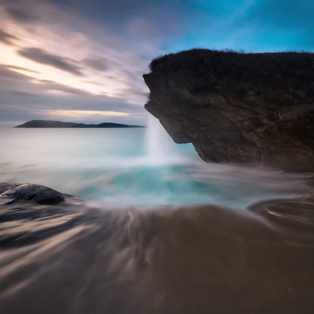 Magnificent view,Forest mountain landscape photography,Nature,It just rained,Bushes in the moonlight,Turquoise blue water,Boulders of various shapes,Alpine cliffs,1 white Phalaenopsis orchid,Minimalist cyan black and white gray tones,foggy sky,Nightmare vision, Dark fantasy plot,Perfect and excellent composition,8K分辨率,the detail,Rain trails,dampness,water stain,very wide angle shot,Jack Guzman's environmental art photography,realisticlying,cinematic compositions,Volumetriclighting,vividness, A detailed, stunning skies, Colorful clouds float,true to life, Pubic area is clear, flawless perfection, Digital SLR, 16k, 1024, 2048, 4096, A detailed, Sharp, best qualtiy, high qulity, absurderes,unmanned background,The is very detailed、Detailed lighting shadows,Trends on ArtStation、iintricate、high detal、dramatics、Midjourney Art(Volumetriclighting:1.2)hdr shot。(Faraway view,Super deep view,ultra-wide-angle,Microfocal length lens:1.2)(realisticlying:1.4)tmasterpiece、high high quality、Beautiful photography、globalillumination、