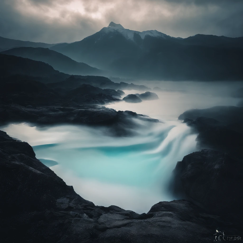Magnificent view,Forest mountain landscape photography,Nature,It just rained,Bushes in the moonlight,Turquoise blue water,Boulders of various shapes,Alpine cliffs,1 white Phalaenopsis orchid,Minimalist cyan black and white gray tones,foggy sky,Nightmare vision, Dark fantasy plot,Perfect and excellent composition,8K分辨率,the detail,Rain trails,dampness,water stain,very wide angle shot,Jack Guzman's environmental art photography,realisticlying,cinematic compositions,Volumetriclighting,vividness, A detailed, stunning skies, Colorful clouds float,true to life, Pubic area is clear, flawless perfection, Digital SLR, 16k, 1024, 2048, 4096, A detailed, Sharp, best qualtiy, high qulity, absurderes,unmanned background,The is very detailed、Detailed lighting shadows,Trends on ArtStation、iintricate、high detal、dramatics、Midjourney Art(Volumetriclighting:1.2)hdr shot。(Faraway view,Super deep view,ultra-wide-angle,Microfocal length lens:1.2)(realisticlying:1.4)tmasterpiece、high high quality、Beautiful photography、globalillumination、