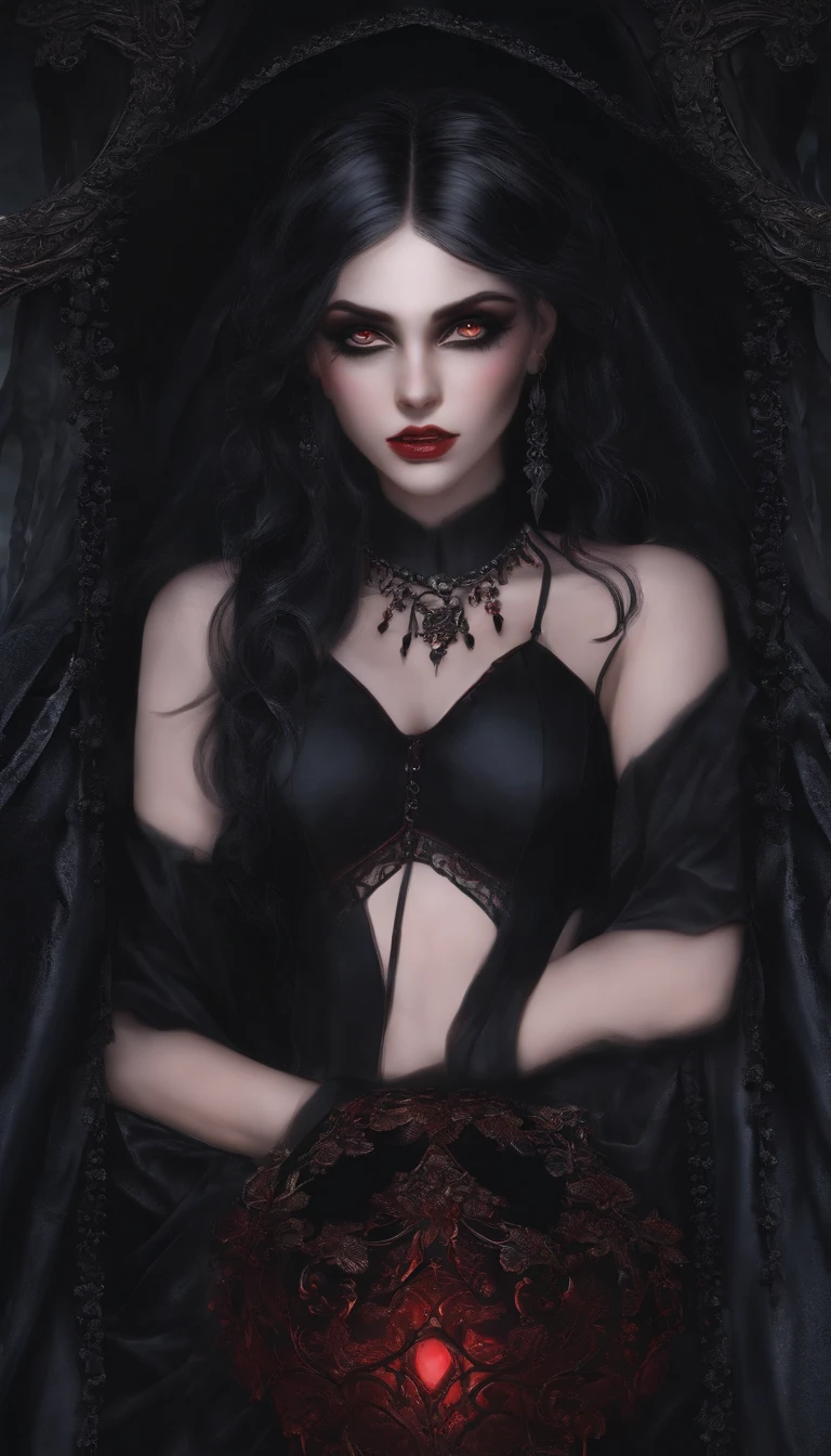 gothic style,vendado,The Demons,dedo na boca,Anime peito grande,Succubi,uma da beleza