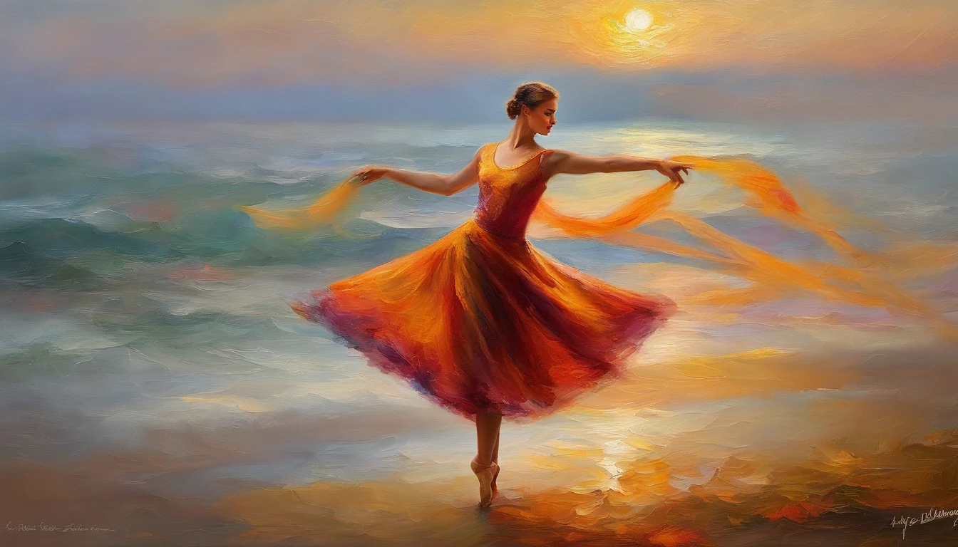 Young classical dancer, With ballet poses, female 18 years old, Portrait shot by 8 Kobra masters、People of the highest quality、Morning、1girl in、There is bright light、blissful、Cool morning sun、(spark of light:0.7) 、walked、The landscape