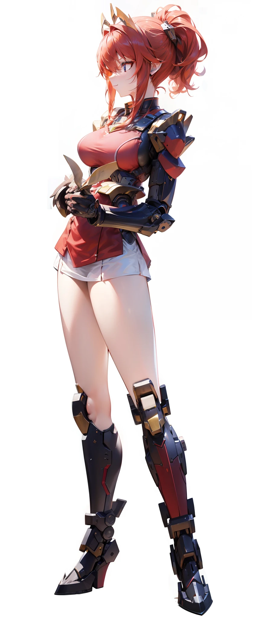 Long red hair,hentail realism, shadowing,,character sheets, reference sheet, Standing painting, 8K, Super detail, 1080p, Women's HD,Slim,femele, 16k, A high resolution, Best quality, High quality, Anatomically correct, Masterpiece, ccurate, hyper HD,As graceful as a swan,unreal-engine, Ghibli-like colors, anime big breast, Standing painting, angle of view,Mecha girl,Yarn skirt,ssee-through,
