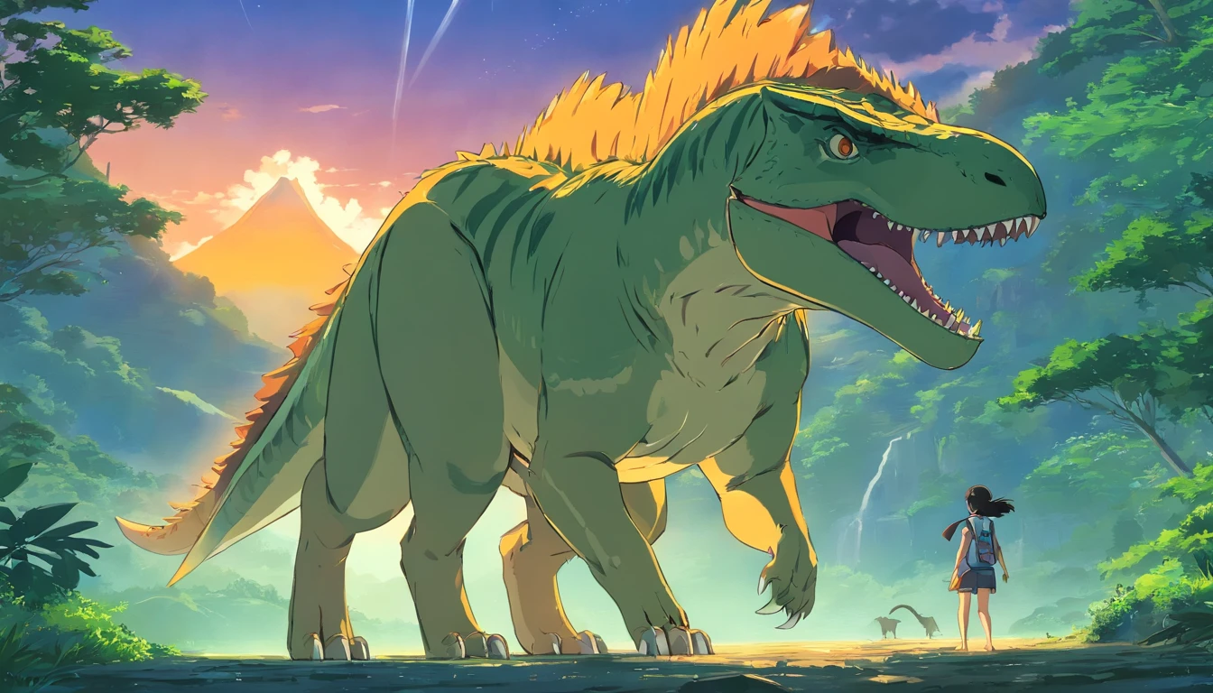 Dinossauros carregam lobos