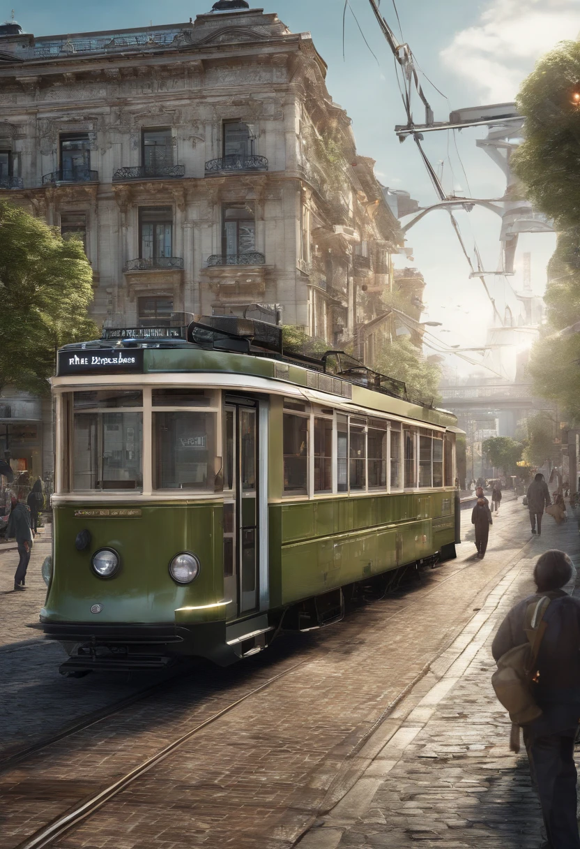 New concept short tram,Goods and bicycles can be placed in the back