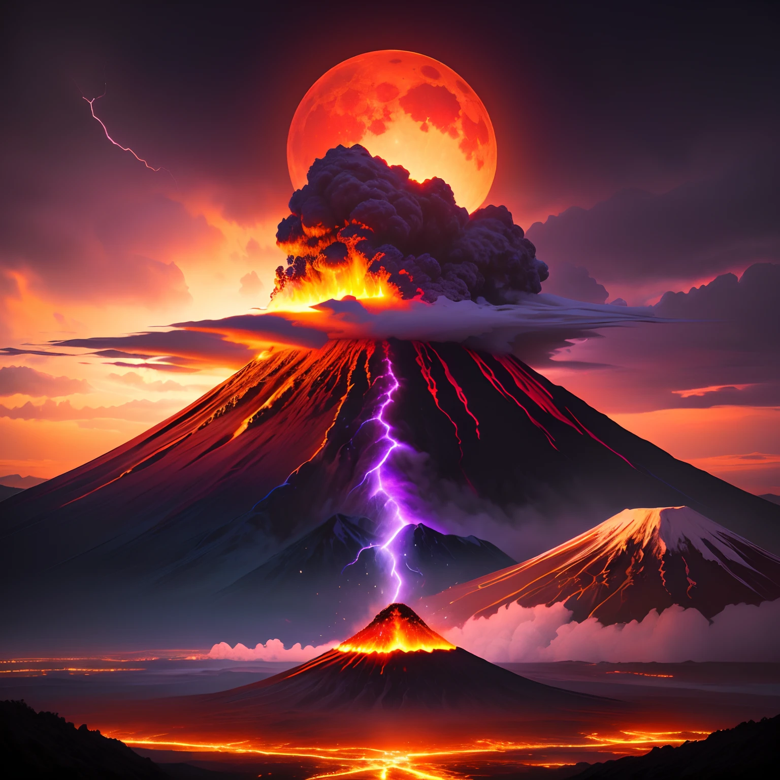 (a volcano erupts:1.37), (volcanoes:1.1), ,Hot magma,Scorched black rock, (Sky volcanic ash),(rolling waves:1.0),Fire red sky,destroy,Epic graphics,shocking effects,,Photography,Barnett S.............,Photorealism,Imaginative,Otherworldly,Image from the work of Darren Aronofsky,Quixel Megascans Render,The picture is from Roger Deakins's work,Bottom view,Beautiful lighting, --AR 9:16 --V 5.2 --Upper Beta --Stop 80