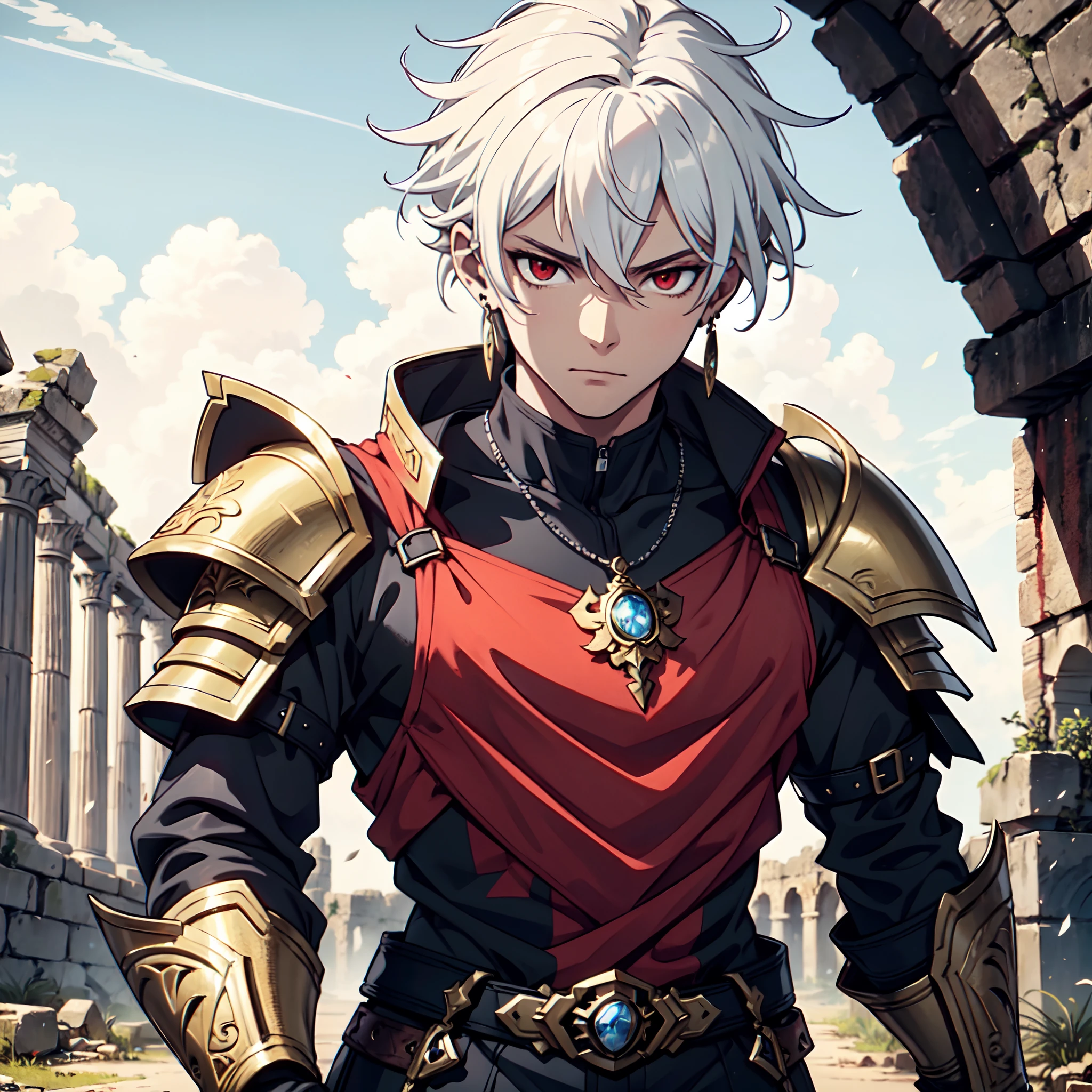 128K Ultra High Definition,
128K Ultra High Quality,
128K Ultra High Resolution,
128K Resolution,
Hyper Detailed,
Hyper Quality,
Hyper Definition,
Perfectly Detailed,
Perfectly Designed,
Masterpiece,
1 Boy,
Anime,
Handsome,
White Hair,
Red Eyes,
Wearing Earrings,
Wearing Necklace,
Armored With Spartan Armor,
Ancient Ruins Background,