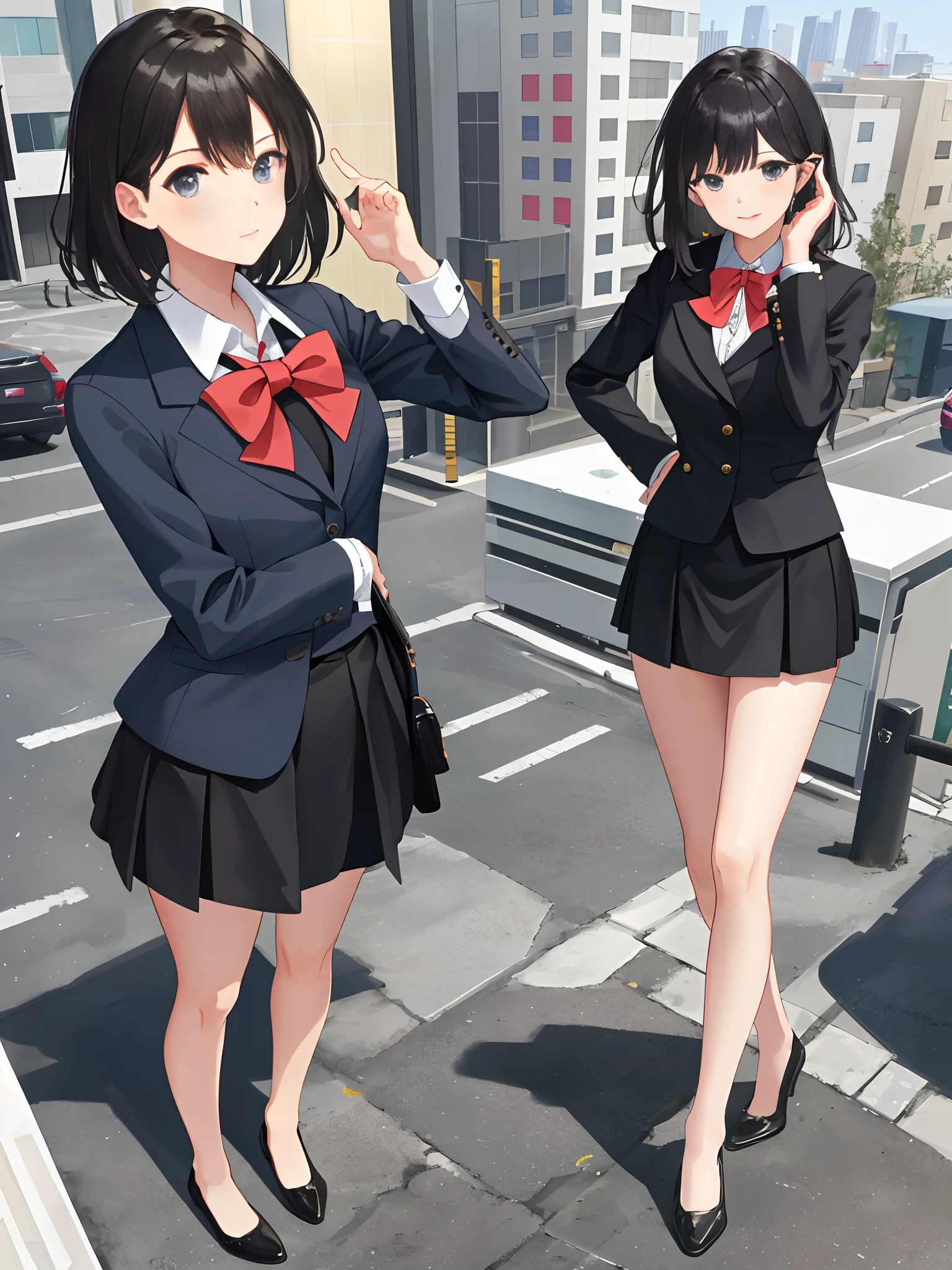 a beauty girl,Professional Dress,office lady uniform,short skirt,stocklings,Erlang legs,no shoe,Hands on your back,