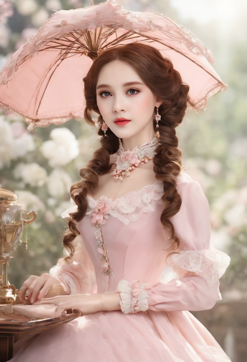Victorian Girl、Cute Girl、???、Small children、 1. **fashion**: Victorian fashion is distinguished by elegant and luxurious design.。Ruffles and Shoelace、Corset、Try incorporating elements such as long dresses.。 2. **Upper hairstyle**: Women's hairstyles of the Victorian era were often complex and delicate.。Upstyling and curling、It is also a good idea to add ribbons and floral ornaments to the hair..。 3. **countenance**: Features a little girl with soft features.、Beauty、kawaii、Beautiful 5. **Accessories**: Jewelry played an important role in the Victorian era.。headgear、necklace、gloves、umbrella, etc.、By drawing accessories with attention to detail.、You can give your character personality.。 Beautiful dress、floral、ornate attire、Pink with、pastel color