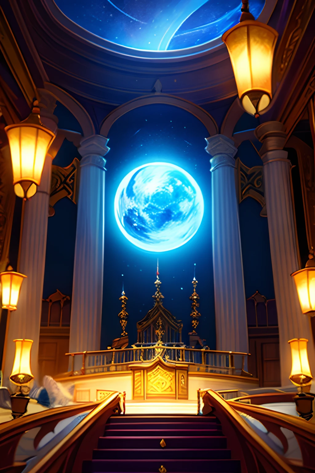 A room that belongs to a magical jinni, mood is will, purpose, inception, existence, instigating, cogitating.
