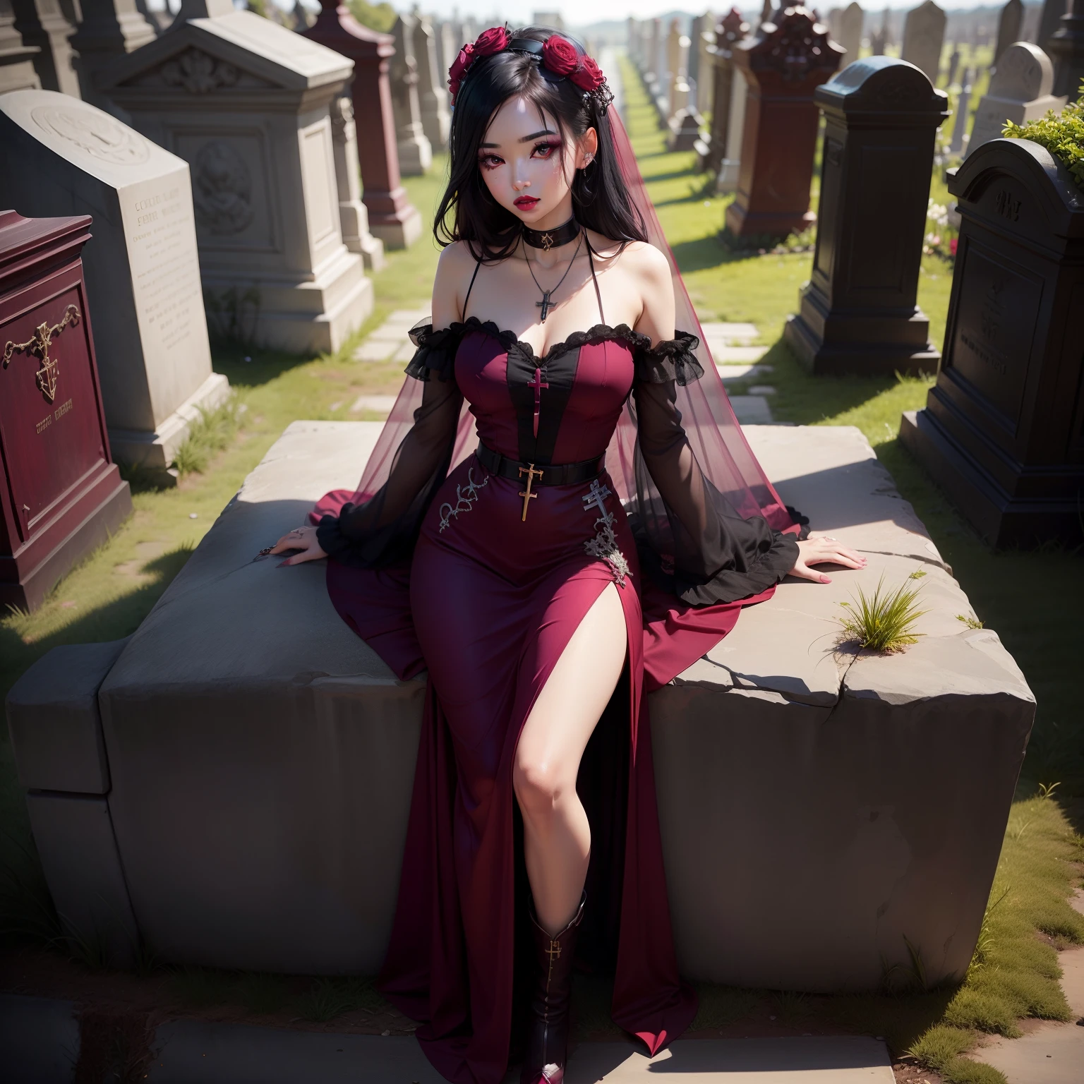 Grass, sky, Field, League of Legends, 1 girl, animal ears, bandage legs, long legs, bandage, bandage, bird legs, bird skull, layer, Shut up, ears through headdress, eyes visible through hair, facial marks, feathers, hood, hooded layer, wide, yellow eyes, Red hair, armor, blue chal, chal, chal, chal, chal wide, hooded chal, red dress, dress, nose ring, nostrils