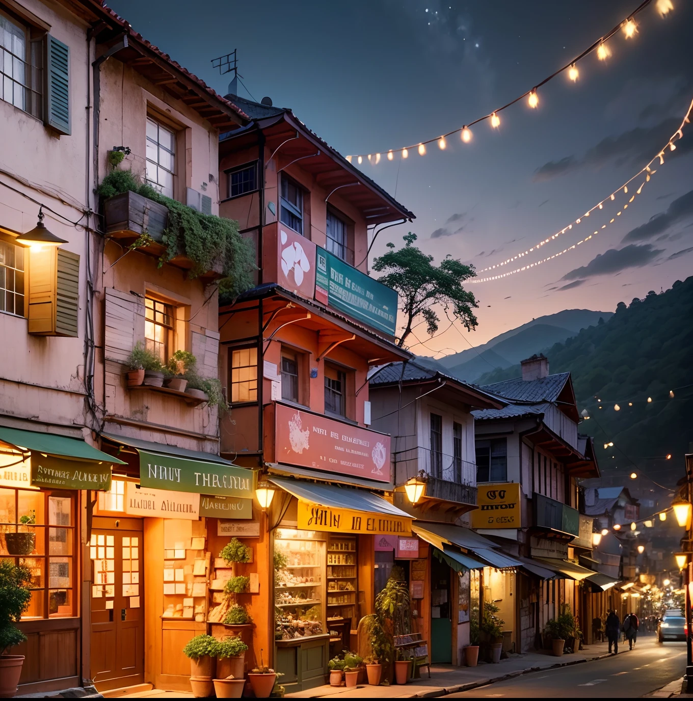 Capture the evening lights of Almora. Showcase the town's transformation as it comes alive with lights and activity after sunset. --auto --s2