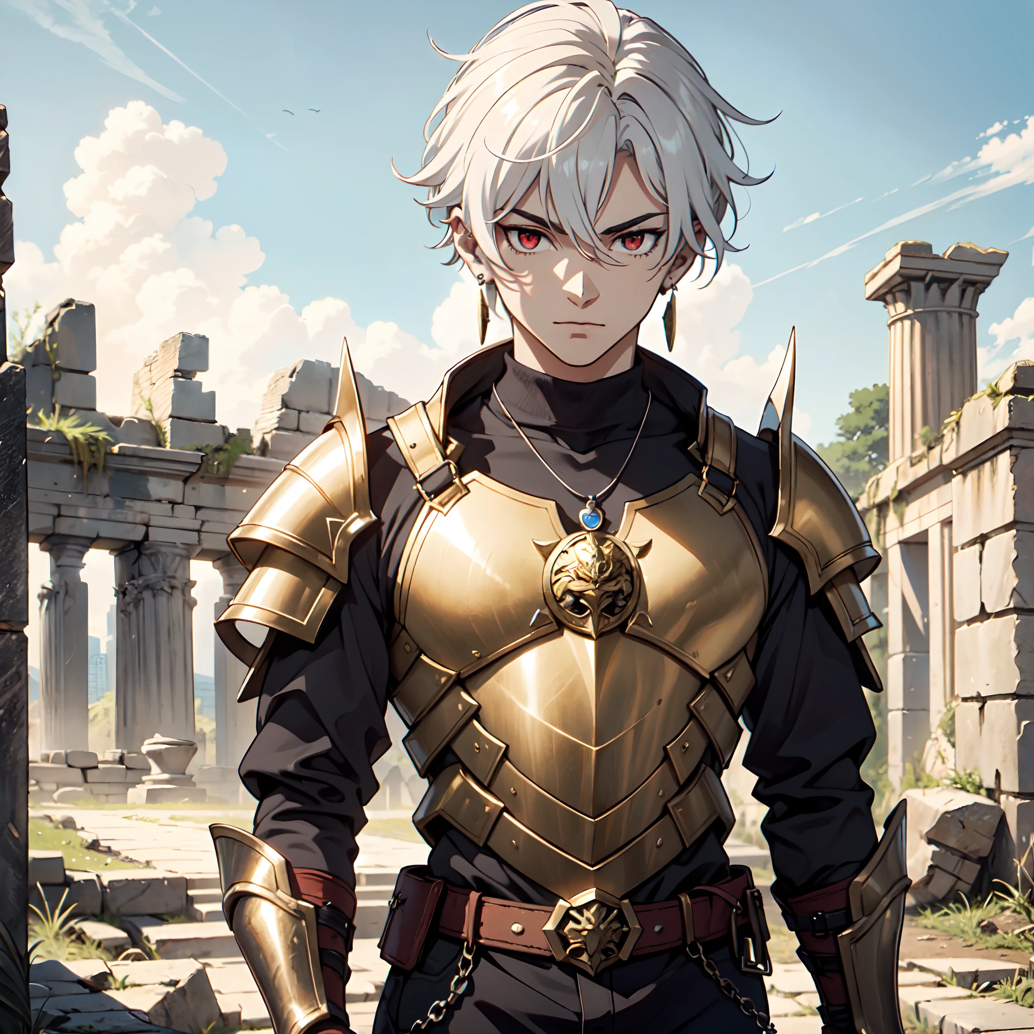 128K Ultra High Definition,
128K Ultra High Quality,
128K Ultra High Resolution,
128K Resolution,
Hyper Detailed,
Hyper Quality,
Hyper Definition,
Perfectly Detailed,
Perfectly Designed,
Masterpiece,
1 Boy,
Anime,
Handsome,
White Hair,
Red Eyes,
Wearing Earrings,
Wearing Necklace,
Armored With Spartan Armor,
Ancient Ruins Background,