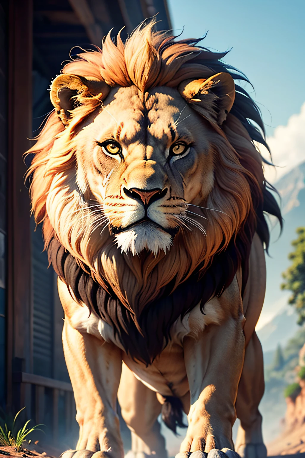Image of a strong lion to inspire motivation, 8k, alta qualidade
