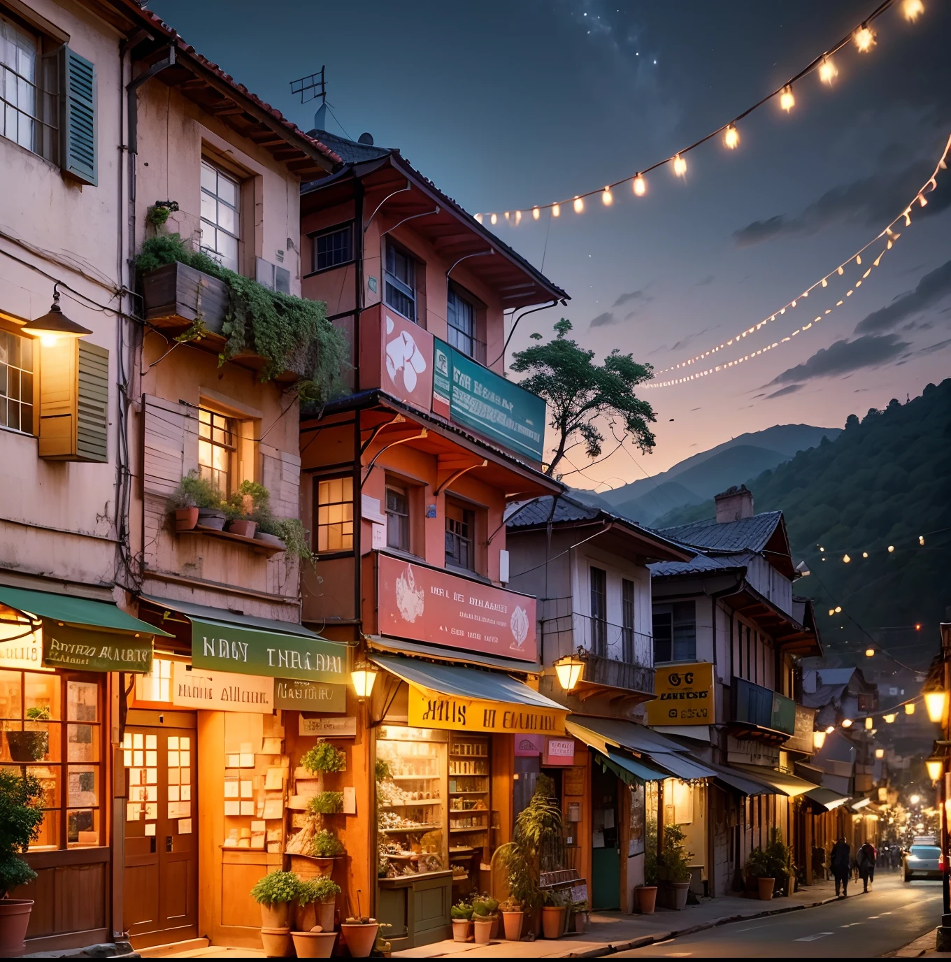 Capture the evening lights of Almora. Showcase the town's transformation as it comes alive with lights and activity after sunset. --auto --s2