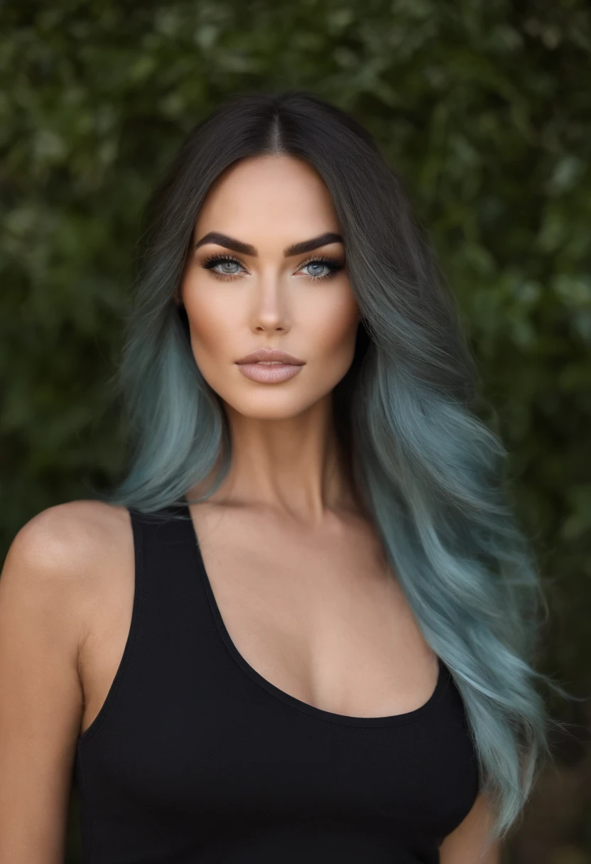 Mulher com regata e calcinha combinando, Menina sexy com olhos azuis,Retrato semelhante de Megan Fox, cabelos castanhos e olhos grandes, Selfie de uma jovem mulher, Olhos no quarto, Violeta Myers, ohne Maquiagem, Maquiagem natural, staring directly at camera, Rosto com Artgram, dezentes Maquiagem, Foto deslumbrante de corpo inteiro, No quarto, Fission