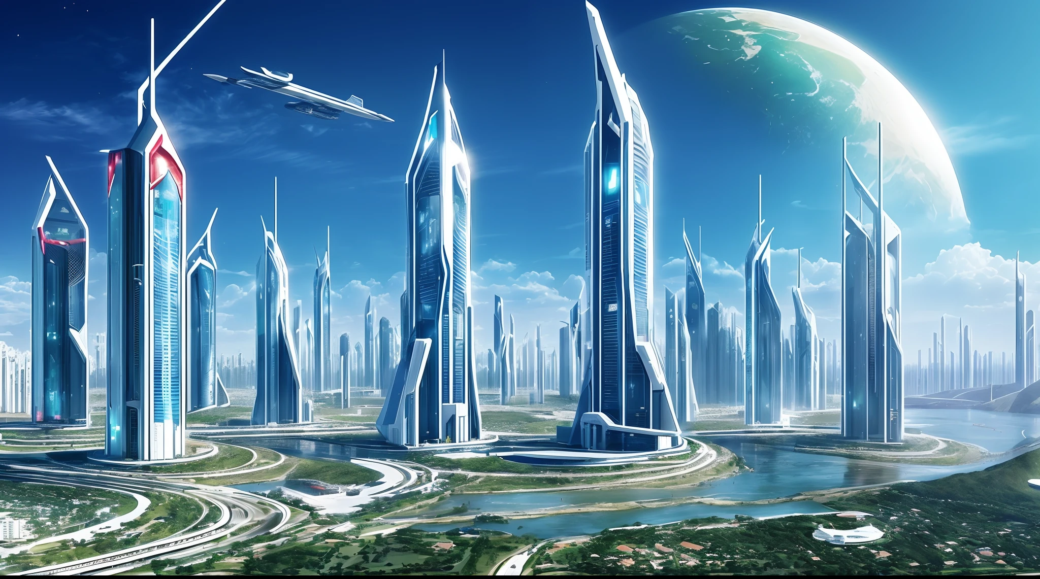 Cidade futuristica， fanciful， 24th century