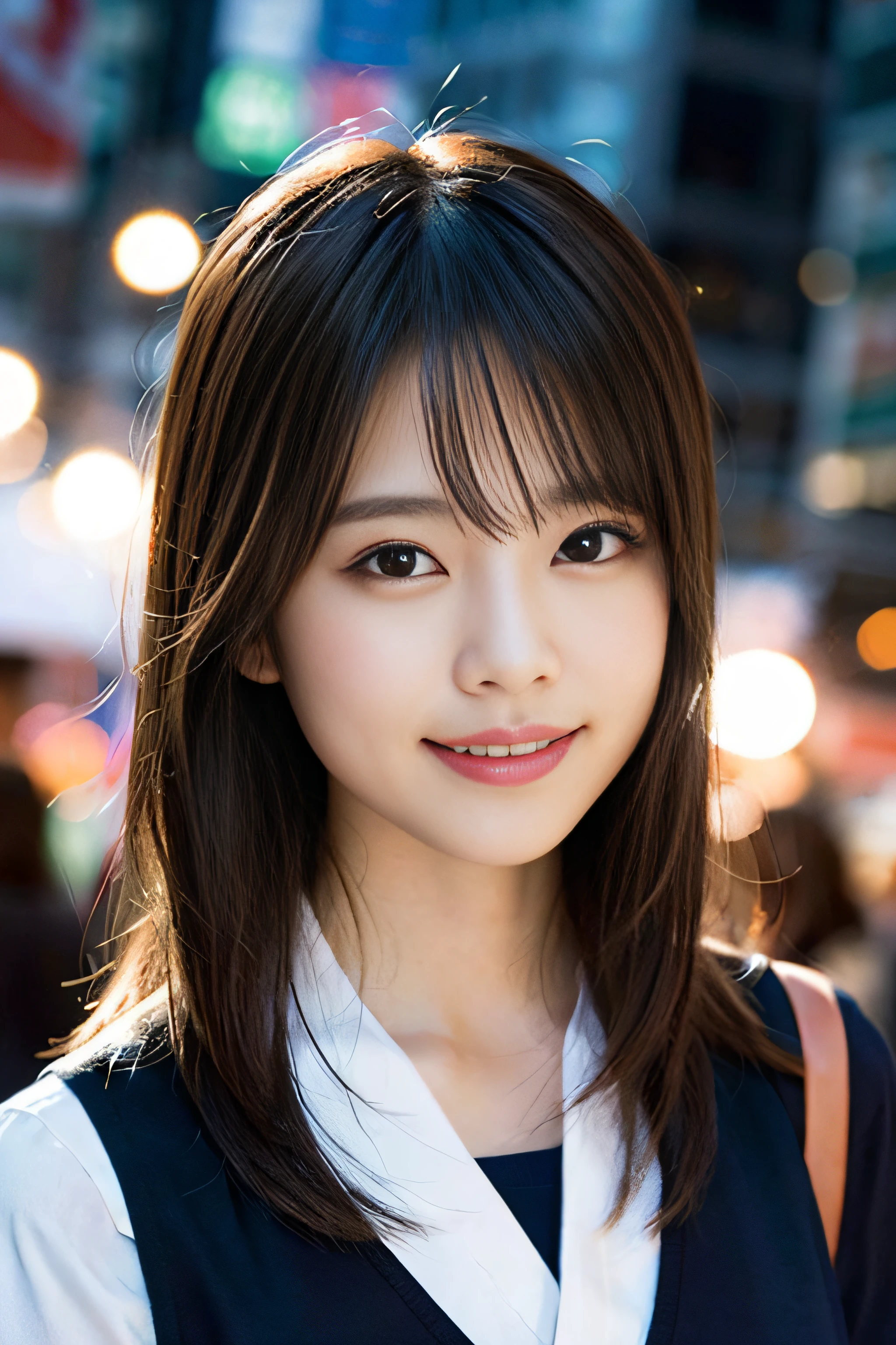 (8K、Raw photography、top-quality、​masterpiece:1.2)、(realisitic、Photorealsitic:1.37)、ultra-detailliert、超A high resolution、1人、see the beholder、beautifull detailed face、A smile、Constriction、(Slim waist) :1.3)、Beautiful detailed skin、Skin Texture、Floating hair、Professional Lighting、Whole human body、Longhaire、a blond、japanese hight school uniform、a sailor suit、matsuri、In the street、sparklers、Bob Hair、Summer Festivals、food stand、Happy smile