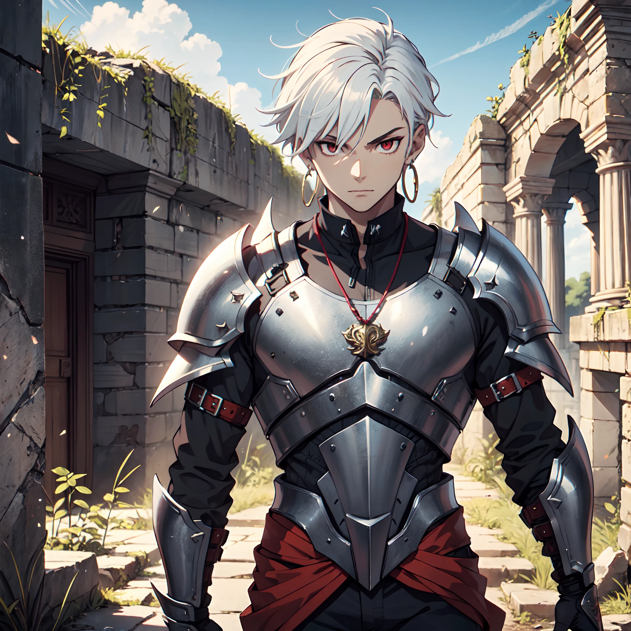 128K Ultra High Definition,
128K Ultra High Quality,
128K Ultra High Resolution,
128K Resolution,
Hyper Detailed,
Hyper Quality,
Hyper Definition,
Perfectly Detailed,
Perfectly Designed,
Masterpiece,
1 Boy,
Anime,
Handsome,
White Hair,
Red Eyes,
Wearing Earrings,
Wearing Necklace,
Armored With Spartan Armor,
Ancient Ruins Background,