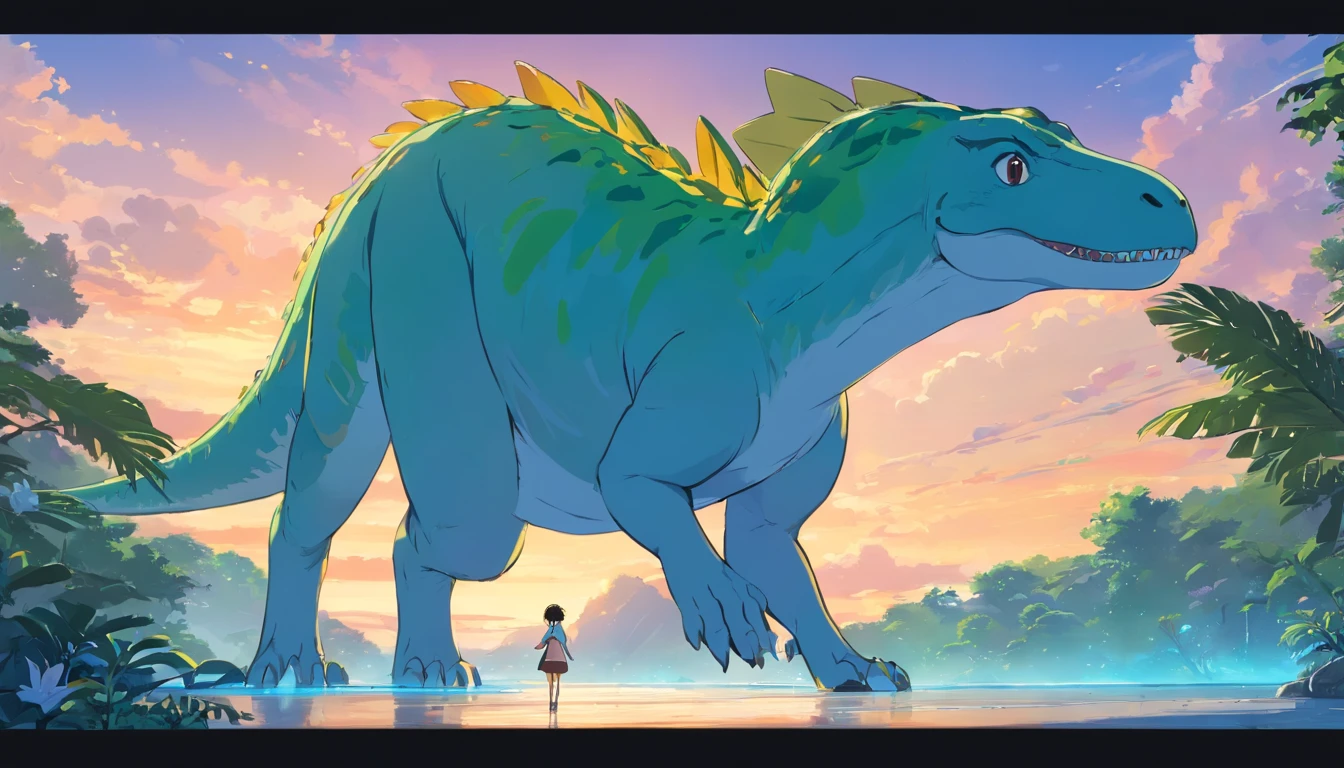 Adesivos de dinossauro felizes de Kawaii , vetorial , Contornos , fundo azul