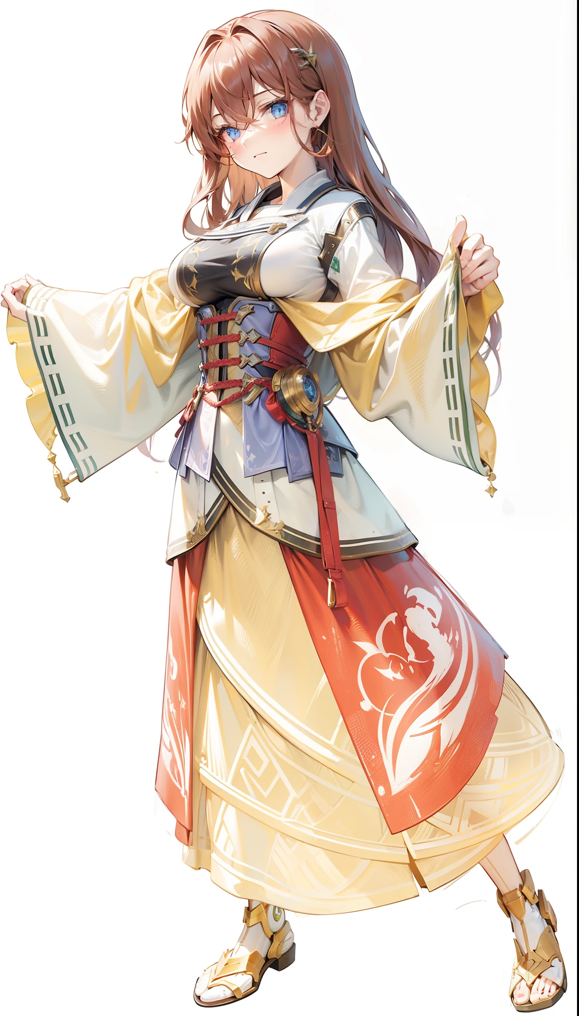 anime com cabelo longo e espada no vestido branco, deusa anime, Xianxia de corpo inteiro, ((uma bela imperatriz fantasia)), Senhora Palutena, Impacto de Ayaka Genshin, Retrato completo do elementalista, Keqing de Genshin Impact, knights of zodiac girl, arte oficial do personagem, ethereal anime, Cute anime waifu in a nice dress