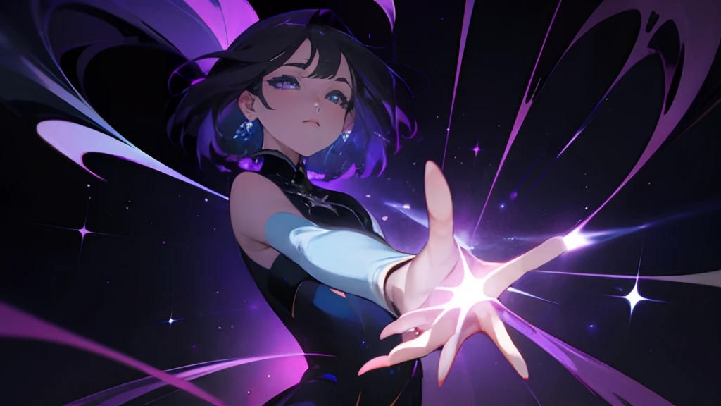 1 adult woman, (Ecstatic face), heart mark, vivid color, magic circle in the background, (glaring to viewer), suit, cleavage, sideboob, (masterpiece), ultra detailed, vividly depicted painting, aura, precise background, (geometry tattoo), (cinematic), elaborate, (gritty), (small shiny magic circle at fingers), teeth, dynamic posing for photo, short hair, detailed magic circle, 