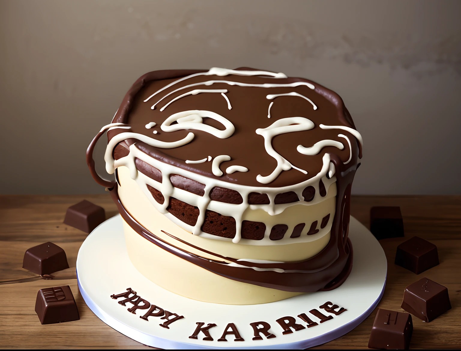 An intricate cake, cake, Chocolate draining, masterpiece, best quality