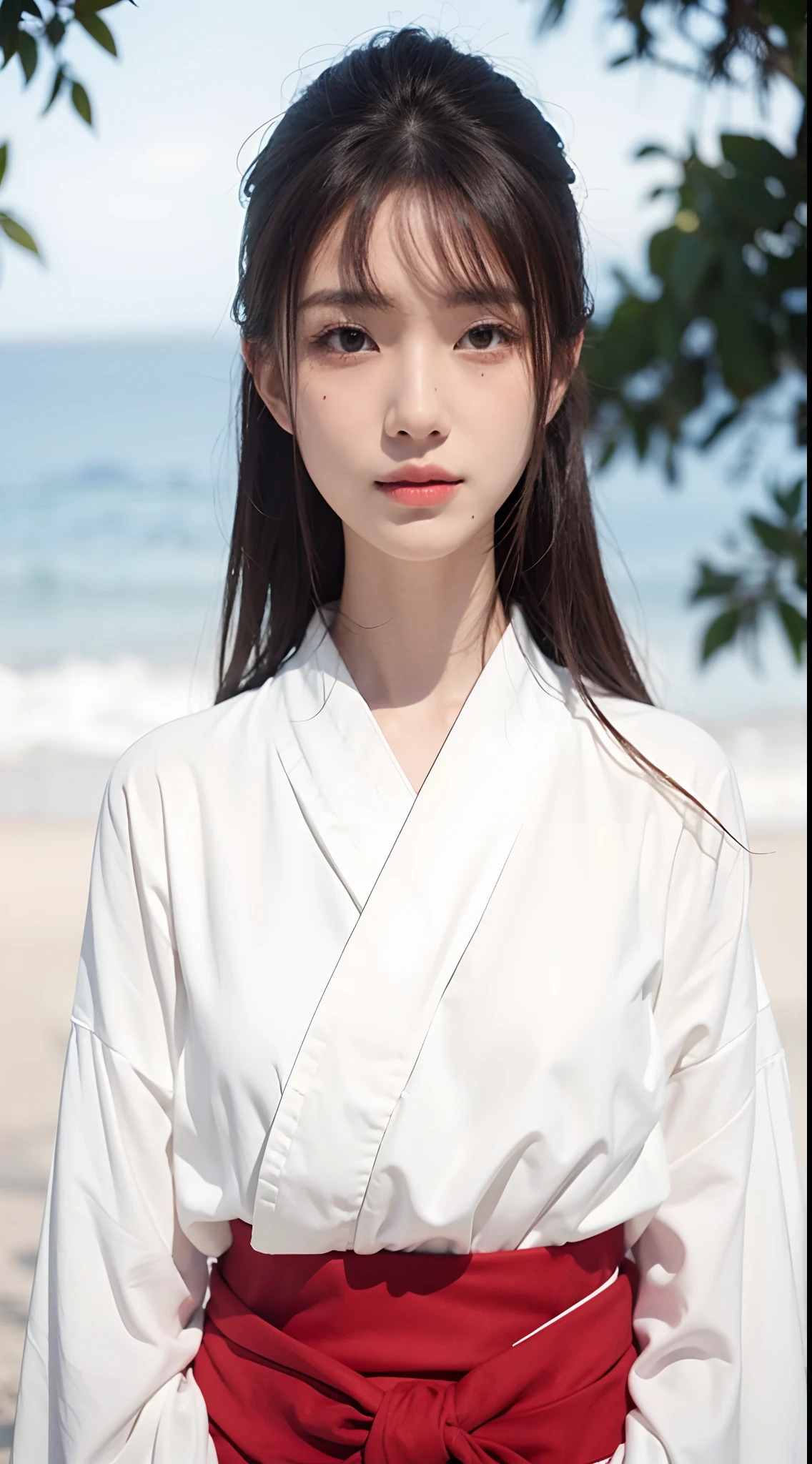 beatiful lady,white kimono,wound in face