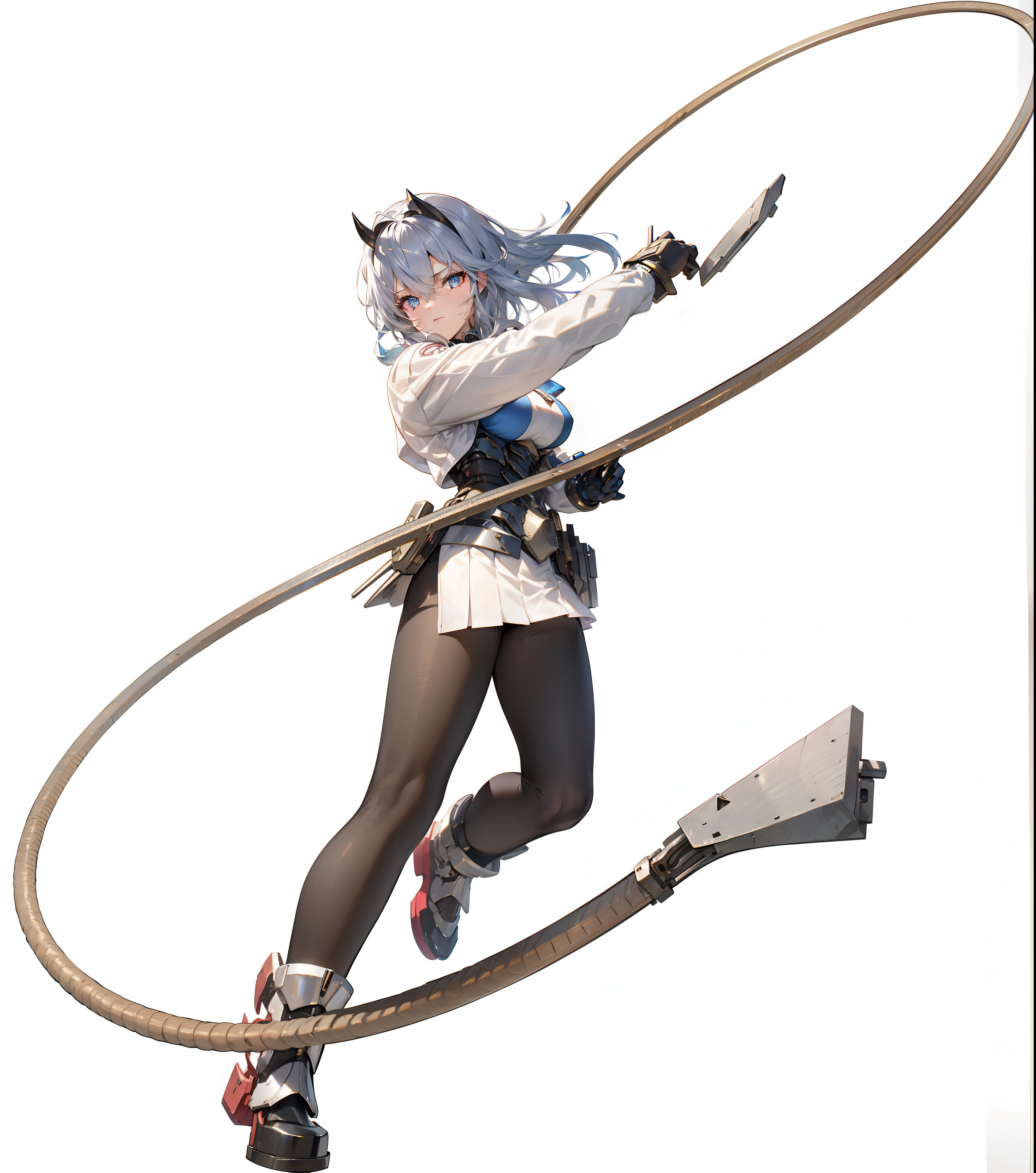 Silver hair,ssmile,hentail realism, shadowing,,character sheets, reference sheet, Standing painting, 8K, Super detail, 1080p, Women's HD,Slim,femele, 16k, A high resolution, Best quality, High quality, Anatomically correct, Masterpiece, ccurate, hyper HD,As graceful as a swan,unreal-engine, Ghibli-like colors, anime big breast, Standing painting, angle of view,Mecha girl,Yarn skirt,ssee-through,