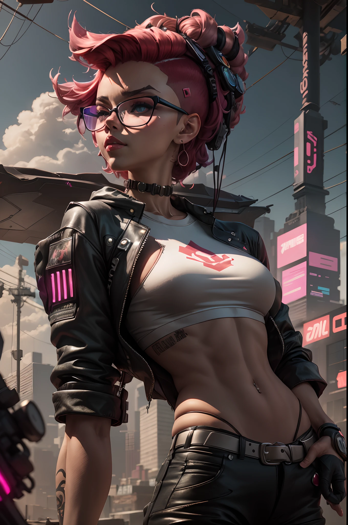 Anime girl with red hair and a gun in her hand, Alena Aenami e Artgerm, arte digital do anime cyberpunk, Artgerm Julie Bell Beeple, Artgerm e Lois van Baarle, Artgerm Craig Mullins, Lois van Baarle e Rossdraw, Cyberpunk feminino ruivo, Estilo de Raymond Swanland,  de anime cyberpunk feminino, vista de um angulo mais distante em uma cidade cyberpunk