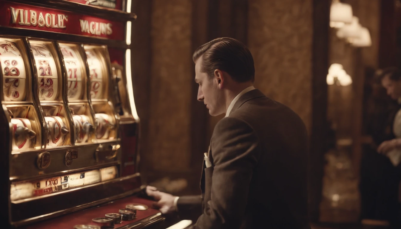 man destroying slot machine in the 1930s