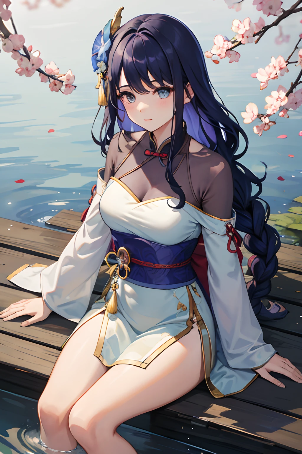 the watercolor style，（soft blending）：1.2， Flowing colors，Fantastic wash， delicate textures，organic shapes， atmosphere depth，Mid-Autumn Festival，National style cheongsam，fully body photo