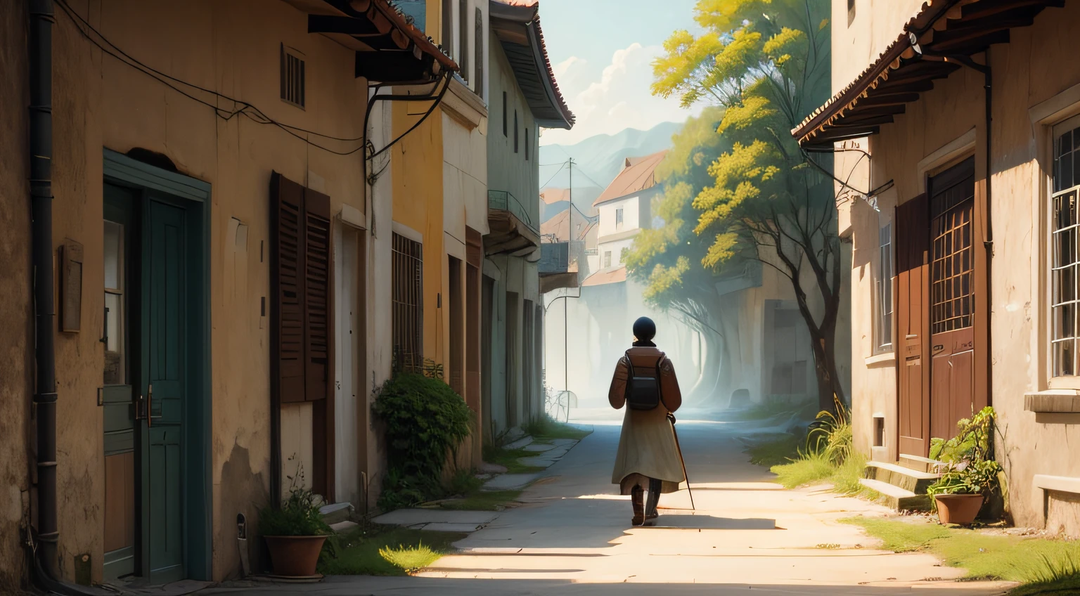 The theme of one painting is nostalgia for one's homeland