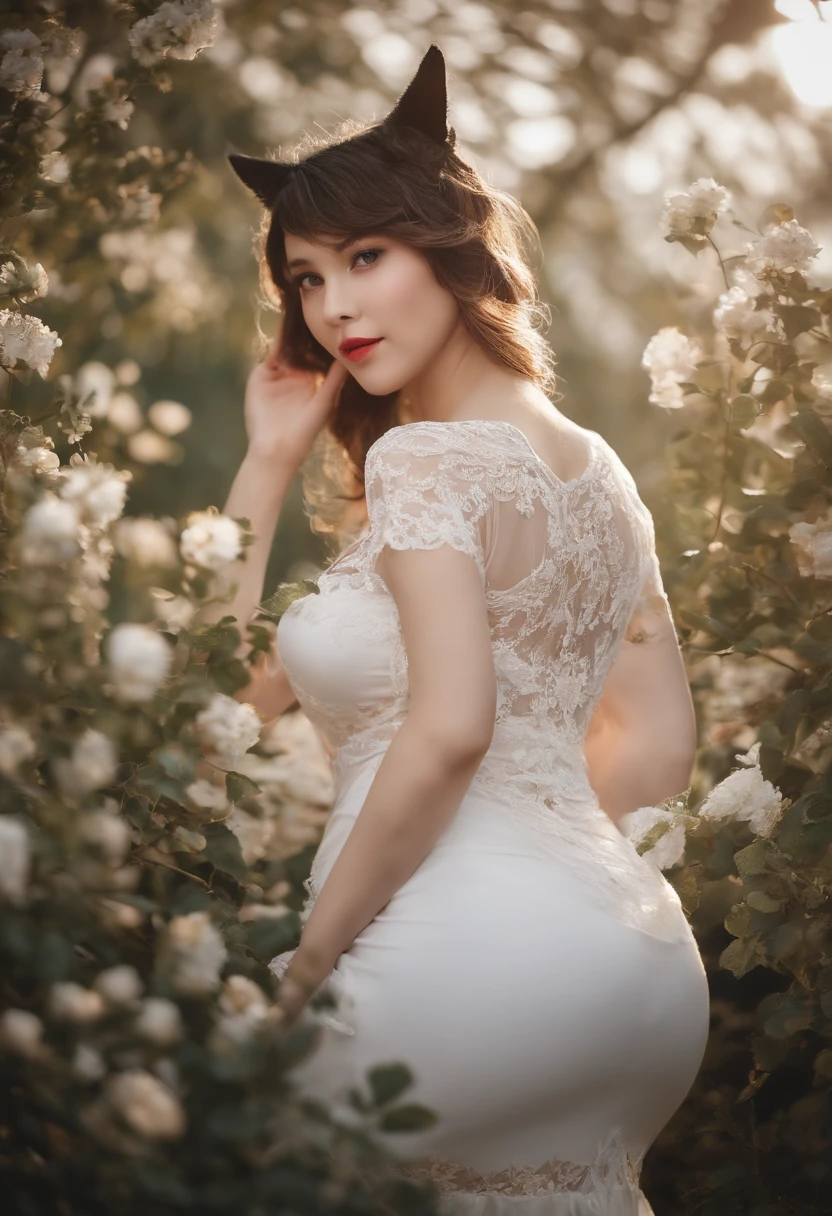 ((top quality, 8k, masterpiece: 1.3)), 1 girl, beautiful woman with emphasized plump abs: 1.3, full body, (long hair, small: 1.2), bride, bride hairstyle, veil, hair ornament, super delicate face, delicate eyes, double eyelids, smile, beach, white wedding dress, mermaid line dress, beach, orange flower bouquet on hand, sun, top quality, face focus, Soft Light, (Depth of Field), Ultra High Resolution, (Photorealistic: 1.4), RAW Photo, (Above Thigh: 1.4), (From Side: 1.2), One Japan Girl Seating, Solo, Cute, (Shy, Smile: 1.1), (Brown Eyes), Detailed Beautiful Face, (Midi Hair), Less Exposed Skin, Clean High