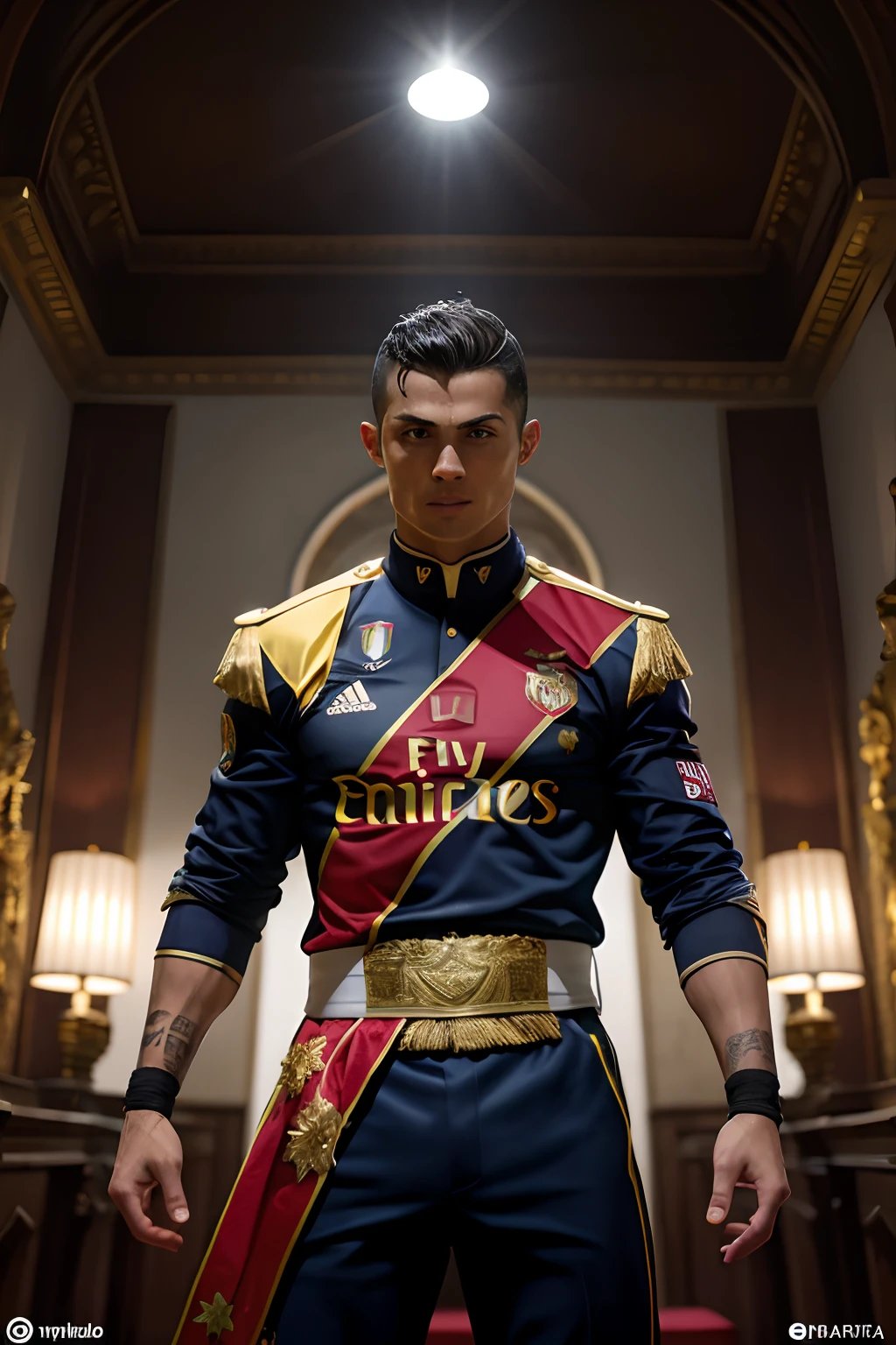 maravilha, Velho Cristiano Ronaldo, realisticamente, dynamic lights, velho, restolho cinza, tiro completo, (extremamente detalhado CG unidade 8k papel de parede), trending on ArtStation, trending in cgsociety, High detail, foco nítido, Dramatic, fotorrealista