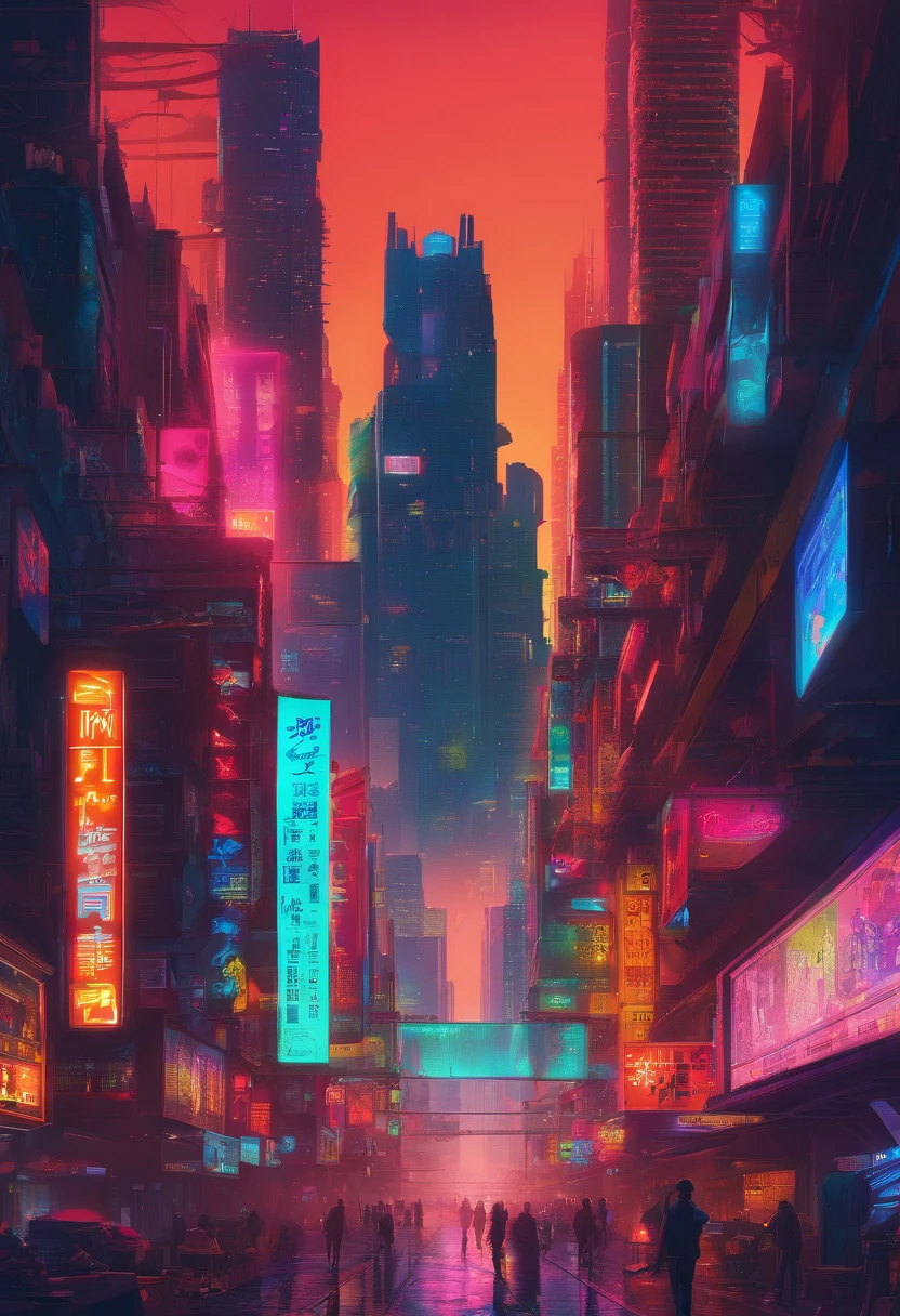 Serious light pollution,A world without sunlight,High-rise buildings are becoming more and more numerous and dense,Some places are dilapidated,There are no plants,The air is stagnant,without humans。