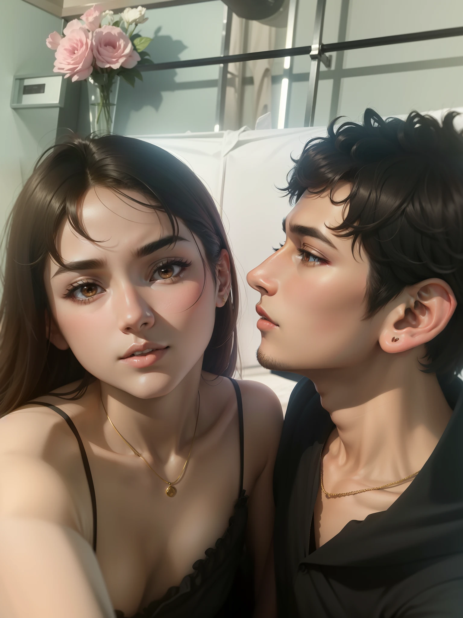 Girl with boy play sex realistic 8k ultra quality, girl big boobs. handsome boy, real face. Realistic face original face
