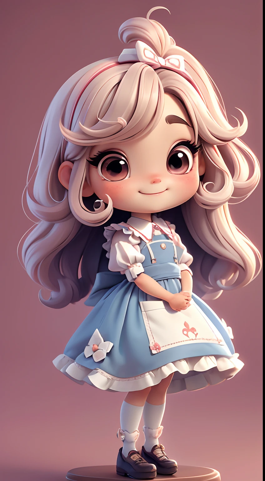 Create an 8K version of Alice's li baharacter.
Chibi Alice Doll: It should look charming and cute, Preserve the iconic elements of the original character. Alice Chibi should have a round face with large, bright eyes, long eyelashes and rosy cheeks. Your hair should be short and bright shades of light or light brown.
Beautiful dress: Dress Alice chibi in a cute and elegant dress in shades of red or white. The dress may have ruffles, Lace & Details, referring to the theme of Wonderland. Add loops or ribbons, To add a touch of delicacy.
Apron & Arch: Add a white apron over Alice Chibi's dress, It is tied at the waist with a thin bow. The apron may have small details, such as pockets or fine embroidery.
Cute socks and shoes: Complete Alice's chibi look with blue and white striped socks or fun details. On his feet, Put on cute doll shoes, with ties or buckles.
Magic Accessories: Add lovely accessories to Alice's chibi, like a bow in your hair or a tiara with Wonderland details. You can also get your hands on cute themed accessories.
Be sure to add shadows, Textures and details in hair, Alice Chibi's clothing and accessories, to make it even more charming and charming. Give him a smiling expression and a sweet smile on his face, Capturing the essence of the character in a subtle and charming way.