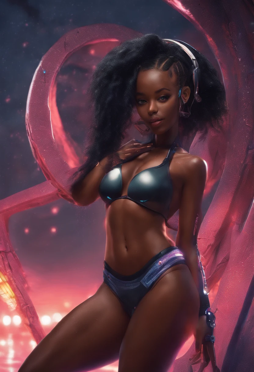 (Cute,attractive,charming)(ebony teen thot) (teen,babe,girl) in (bikini,swimsuit) with (big,large) (tits,breasts), (realistic,authentic) (photograph,picture), (epiCRealism:1.1) style, (realistic)detailed (skin:1.1),(imperfect) (skin:0.9),(photo) finish, (slim thick) (ebony girl)("girl":"youthful appearance"), extremely wide hips, cute double bun hairstyle, gorgeous teen, ((very dark skin)), mega ultra wide hips, huge breasts, happy, natural dynamic pose, very dark skin,.micro bikini, (micro bikini)