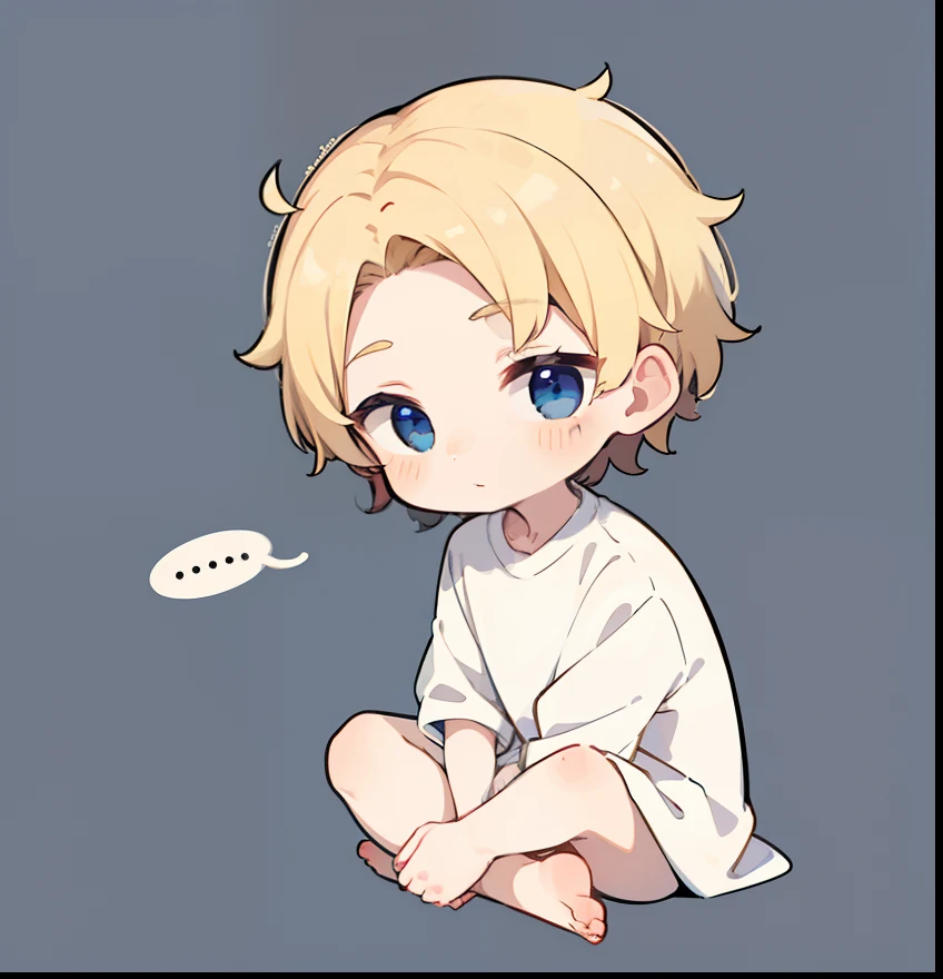 superfine illustration,masutepiece,Animated,1boy,man,Man's,Guy,man,Man's,Short hair,Curly hair,Parted bangs,Blonde hair,Blue eyes,White skin,white  shirt,Handwriting style、full body Esbian