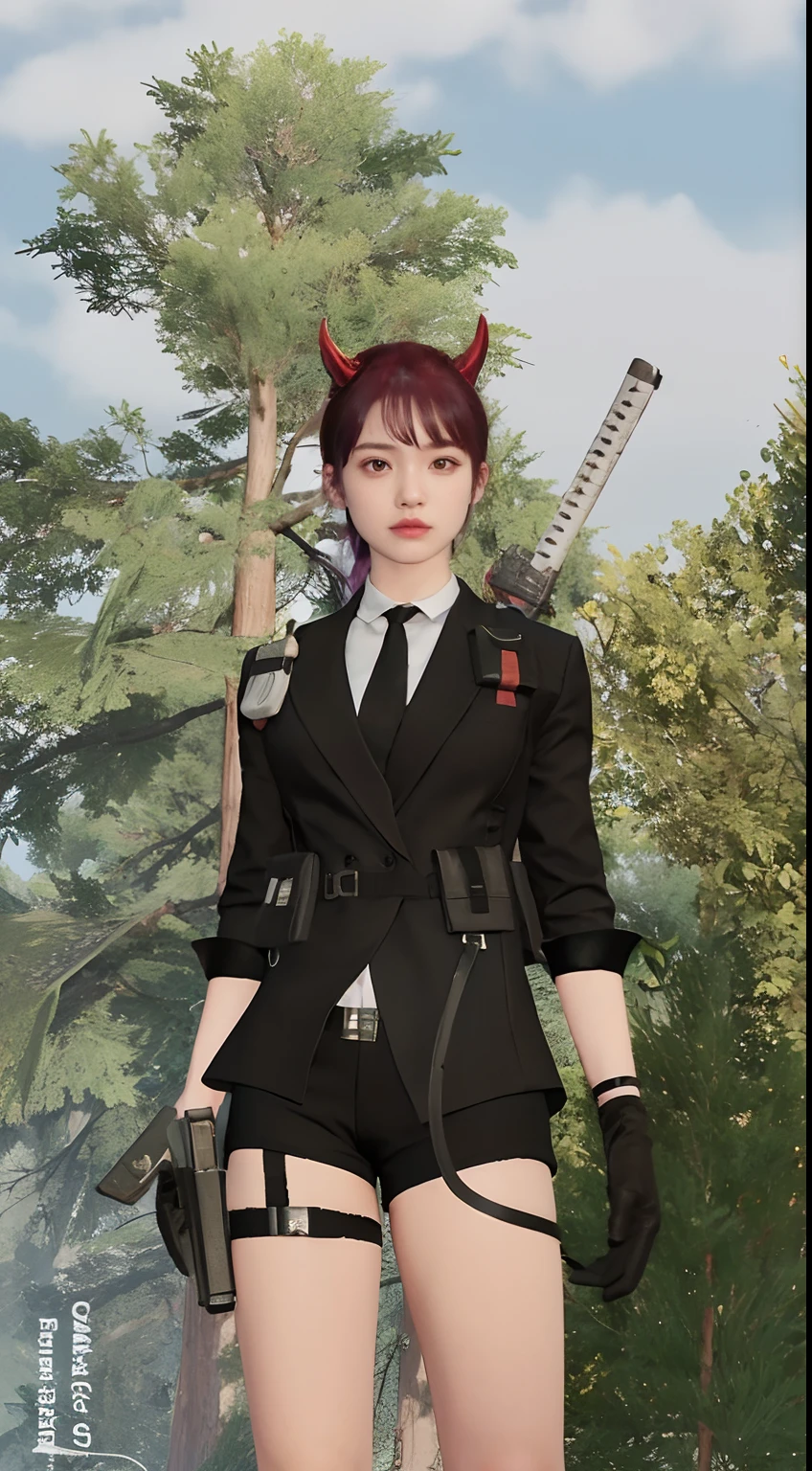 there is a woman in a suit and tie holding a gun, katana zero video game character, wearing a black noble suit, girl in suit, female lead character, jk uniform, female character, girl in a suit, dark suit, gilded black uniform, highly detailed character, hints of yayoi kasuma, soldier outfit, style game square enix
