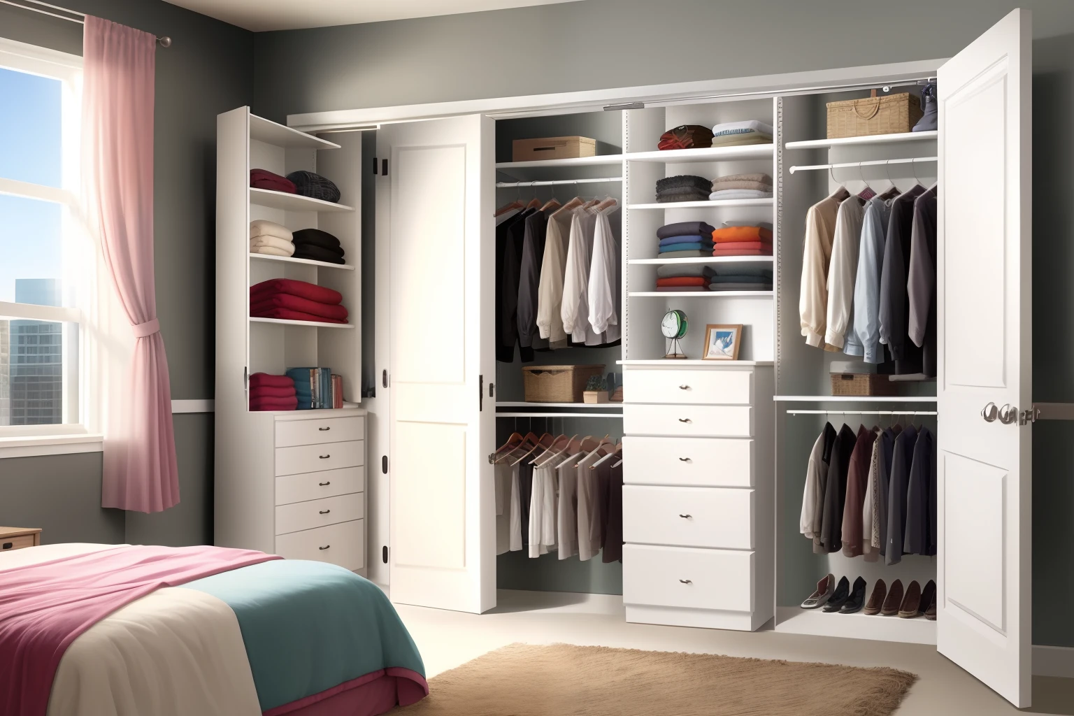 2 walls closet unit