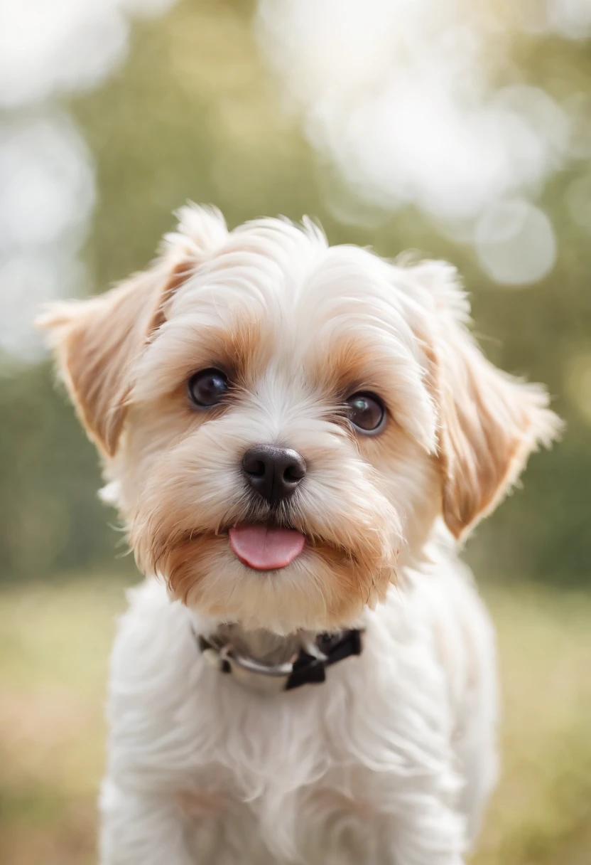 Cachorro biewer terrier brincando com uma crianca