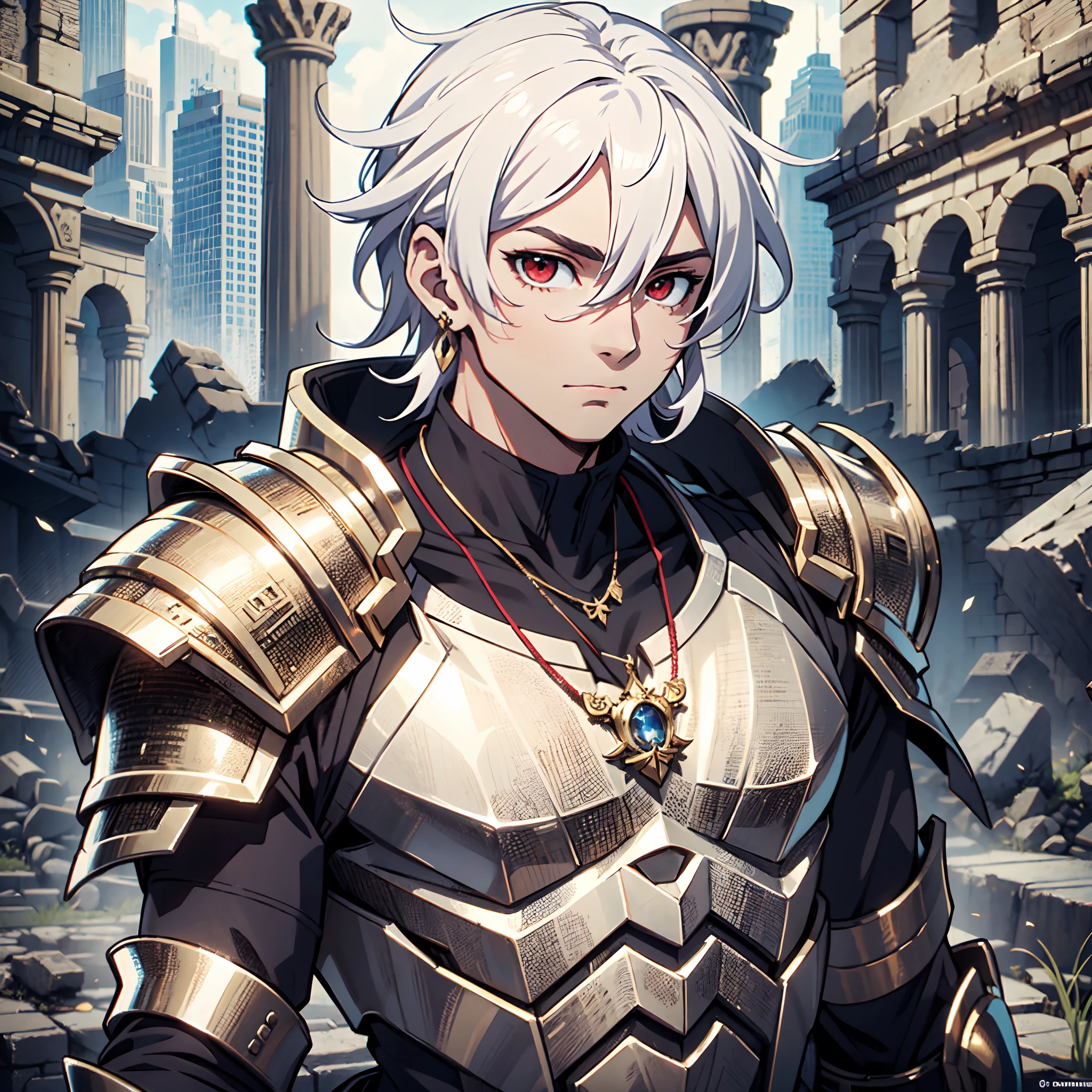 128K Ultra High Definition,
128K Ultra High Quality,
128K Ultra High Resolution,
128K Resolution,
Hyper Detailed,
Hyper Quality,
Hyper Definition,
Perfectly Detailed,
Perfectly Designed,
Masterpiece,
1 Boy,
Anime,
Handsome,
White Hair,
Red Eyes,
Wearing Earrings,
Wearing Necklace,
Armored With Spartan Armor,
Ancient Ruins Background,