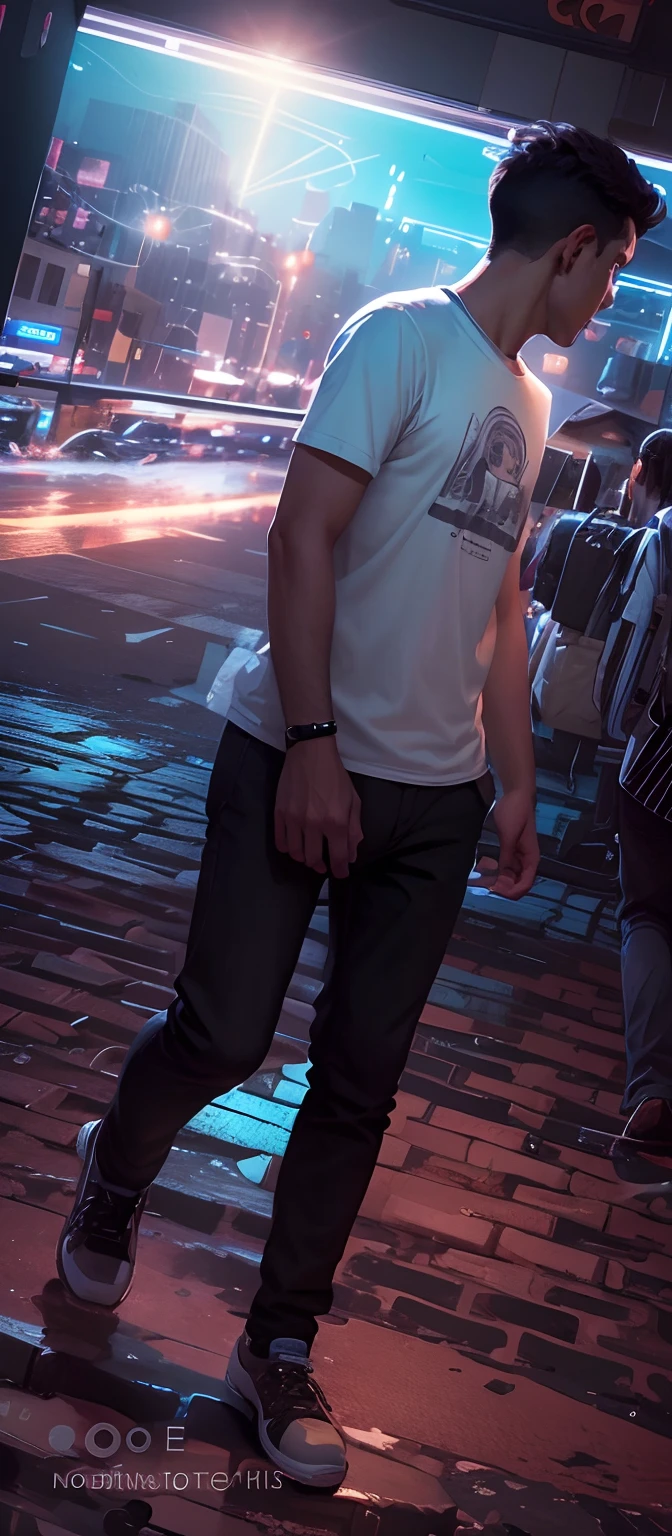 Sad and aimless young man in life in front of the 4k computer