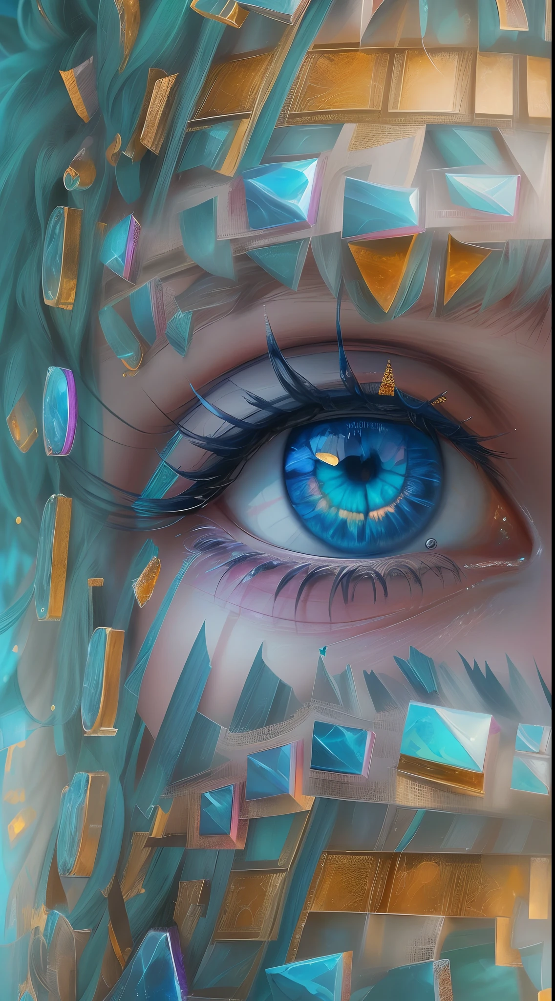 (Masterpiece, Top quality, Best quality, offcial art, Beauty and aesthetics: 1.2), (1 girl), Extreme detail, (((Vitreous blue eyes))),Sharp focus,(Fractal art: 1.3), Extremely colorful, suprem details, Perfect face, sportrait, hdr, starrysky, meteors, Light stripes, surrealism.
