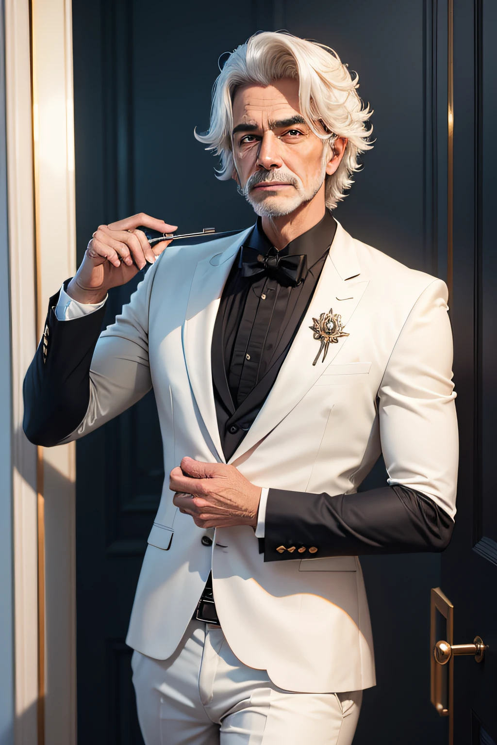 um velho rico e elegante no ano de 2023