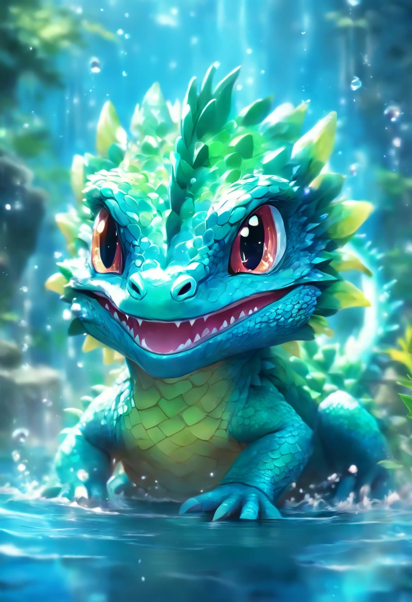 a cute baby water dragon