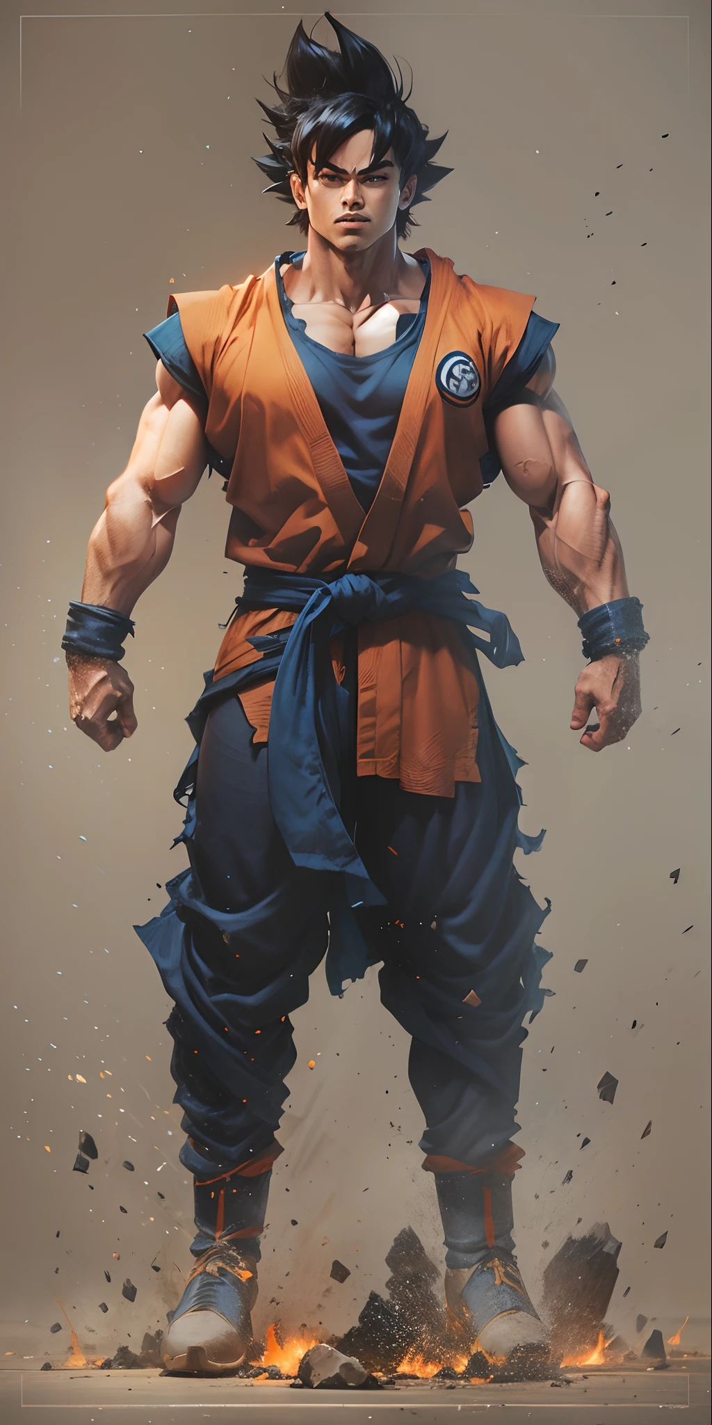 Goku, Realista, forte, musculoso