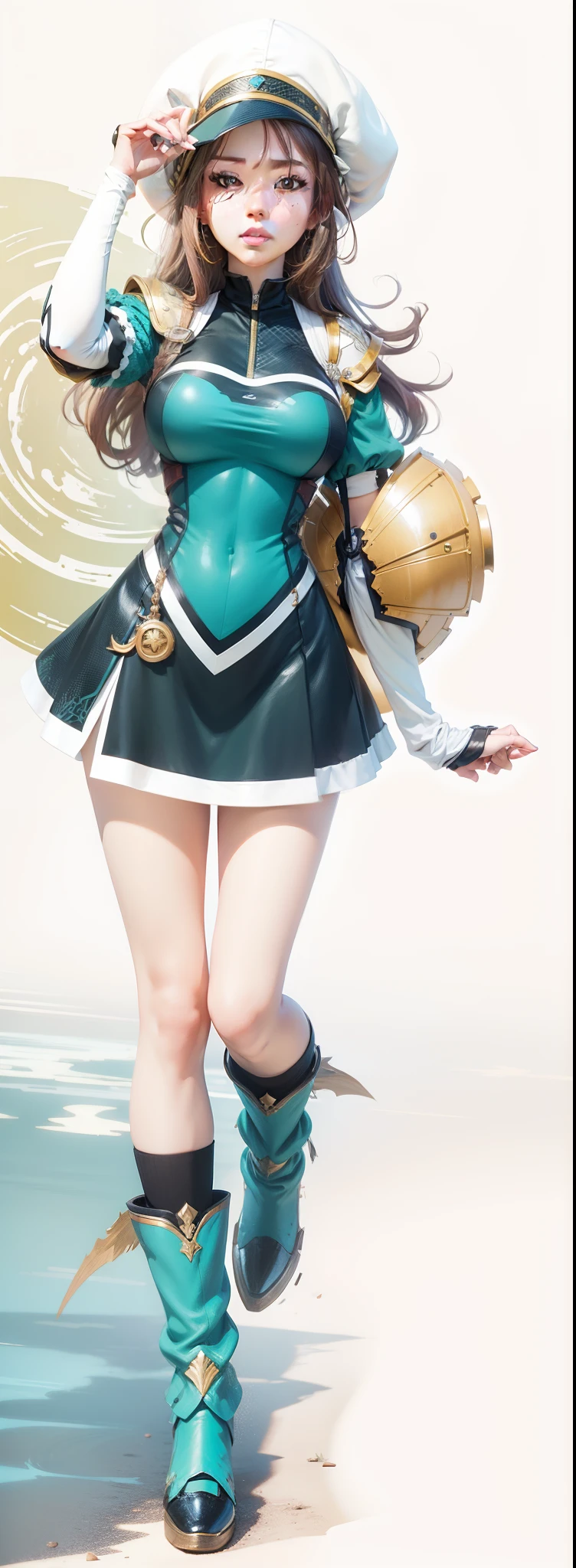 brunette color hair,hentail realism, shadowing,,character sheets, reference sheet, Standing painting, 8K, Super detail, 1080p, Female HD,femele, 16k, A high resolution, Best quality, High quality, Anatomically correct, Masterpiece, ccurate, hyper HD,As graceful as a swan,unreal-engine, Ghibli-like colors, anime big breast, Standing painting, angle of view,battle armor,