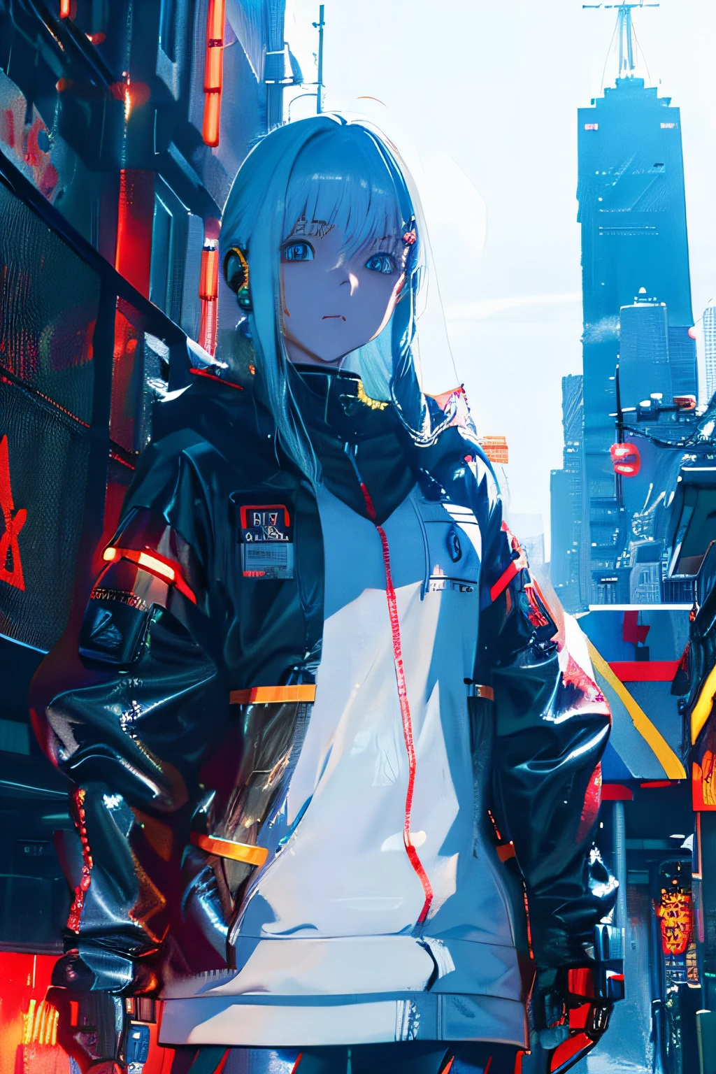 Dark_fantasy,Cyberpunk,(Chainsaw,chainsawman,Red:1.1),1人,Mechanical Wonder,Robotic presence,cybernetic guardians,wearing a worn-out mech suit，iintricate，（Steel metal[rusted]），ellegance，Clear focus，Photo by Greg Rutkowski，gentlesoftlighting，vivd colour，tmasterpiece，（（the street）），dynamicposes, cyborg woman, Solo, Neon lights, A perfect illustration of nuclear star artificial intelligence(。.。.ai) of the year 5143 future, 8K, Extremely detailed , Flawless  ,Anime girl with machine，cyberpunk anime art，Cute cyborg girl，cyberpunk anime girl mech，digitl cyberpunk - anime art，Cyborg girl，anime robotic mixed with organic，beautiful girl cyborg，Cyborg - Silver-haired girl，det。.AILED Digital Anime Art，best anime 4k Konachang wallpapers，cyberpunk anime art，anime cyberpunk art，anime robots。